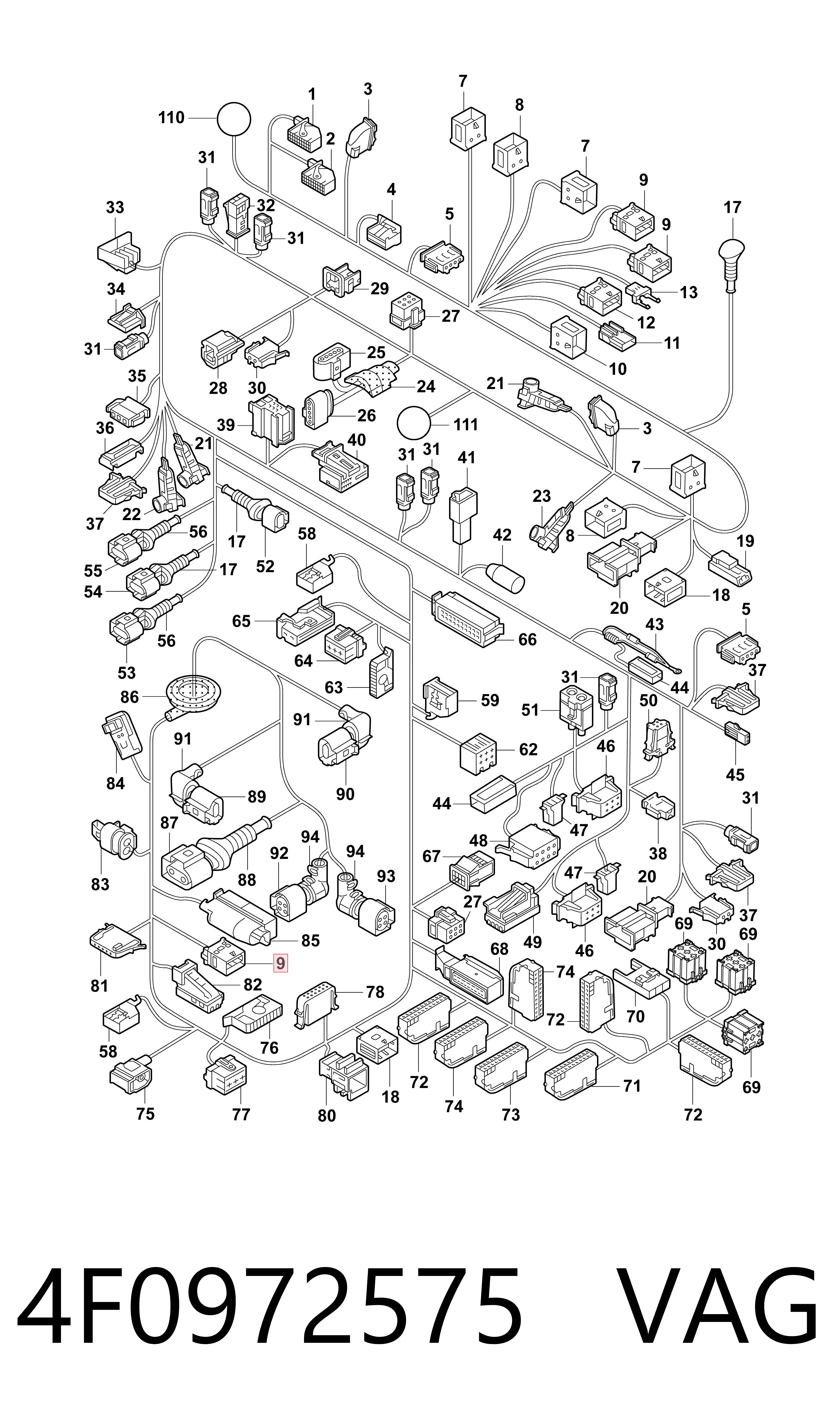4F0972575 VAG Conector de alternador