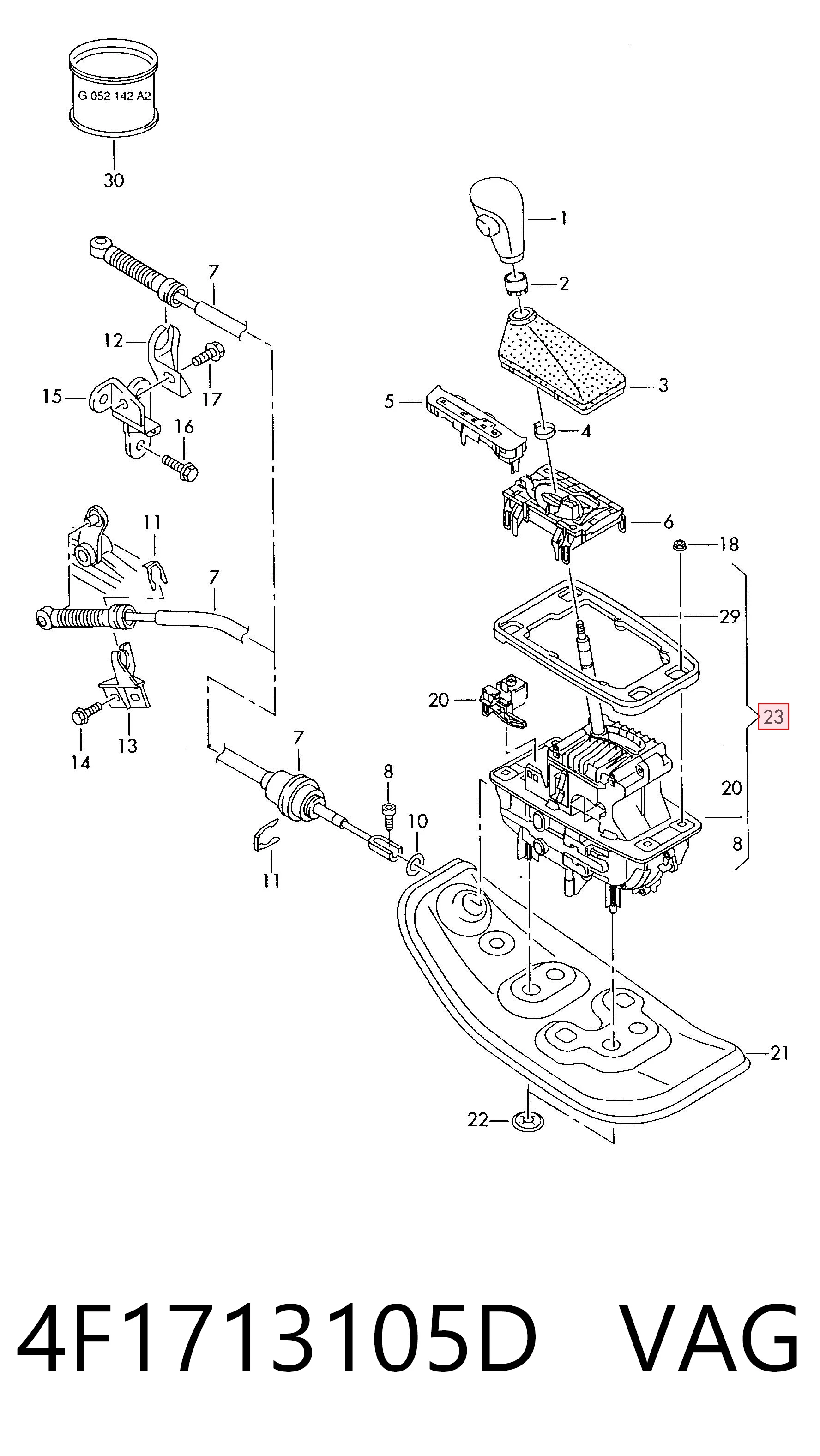 Mecanismo selector de marchas Audi A6 C6 sedán (4F2) (2004 - 2011) precio, desde 339,88 EUR