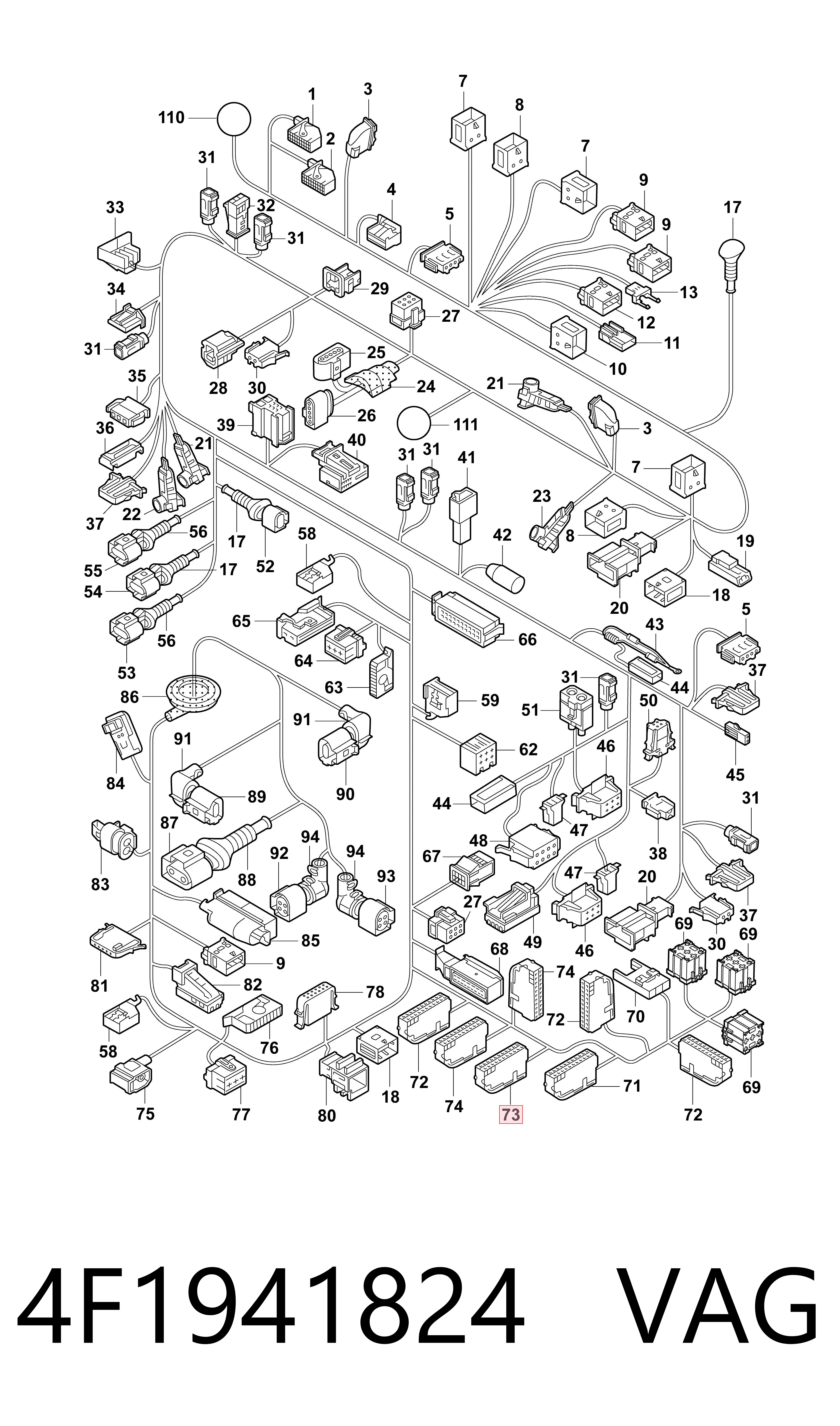 4F1941824 VAG Caja de relés y fusibles