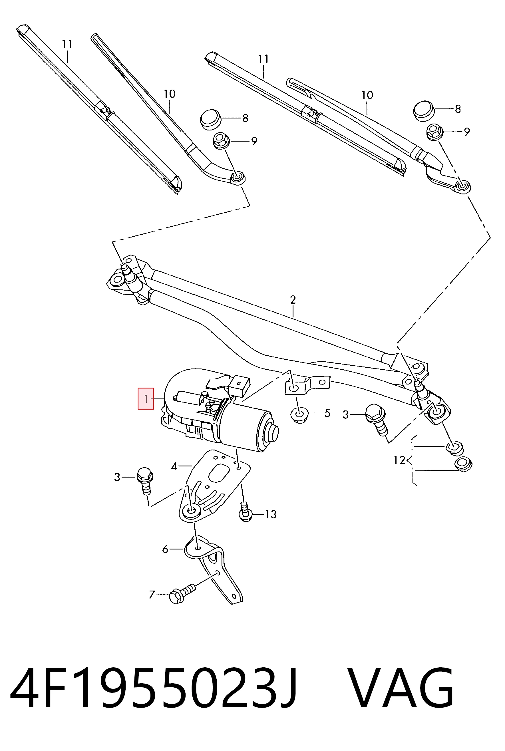 Motor limpiaparabrisas para Audi A6 Allroad C6 4FH