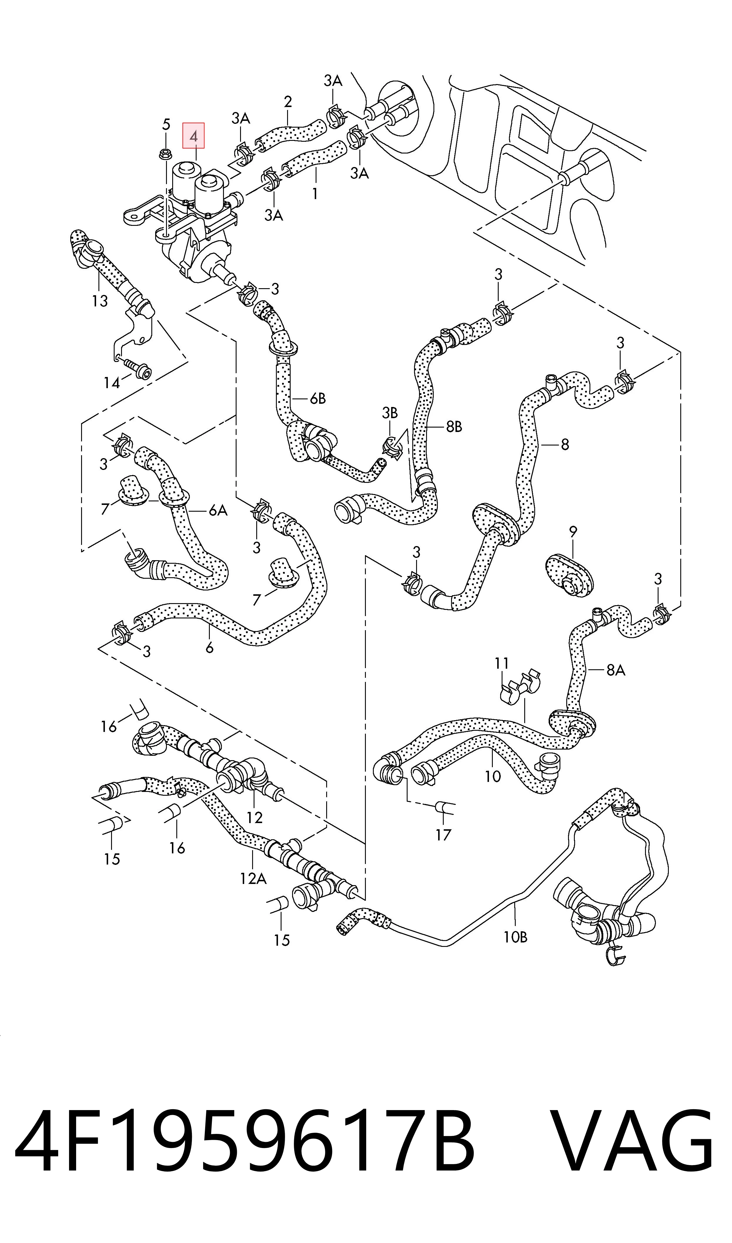 4F1959617B VAG Valvula del calefactor