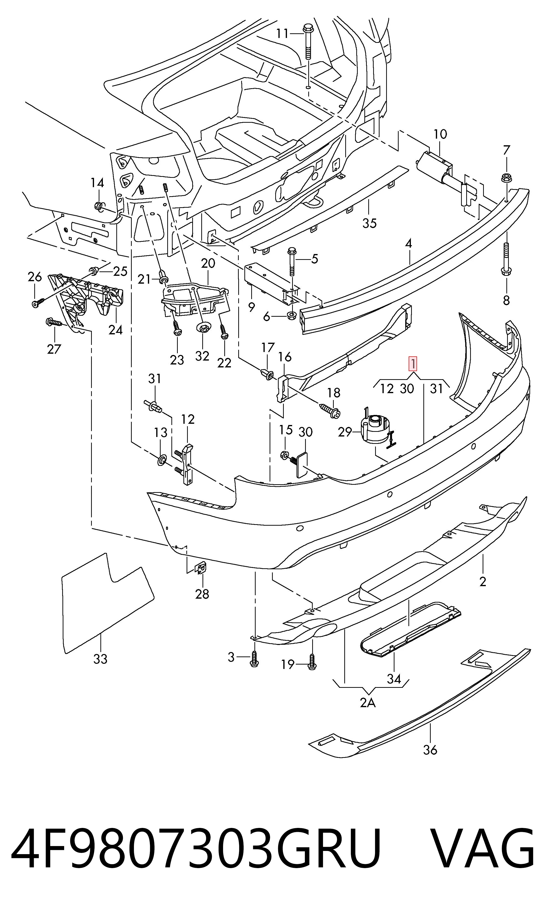 Comprar Parachoques trasero Audi A6 4F5 a bajo precio