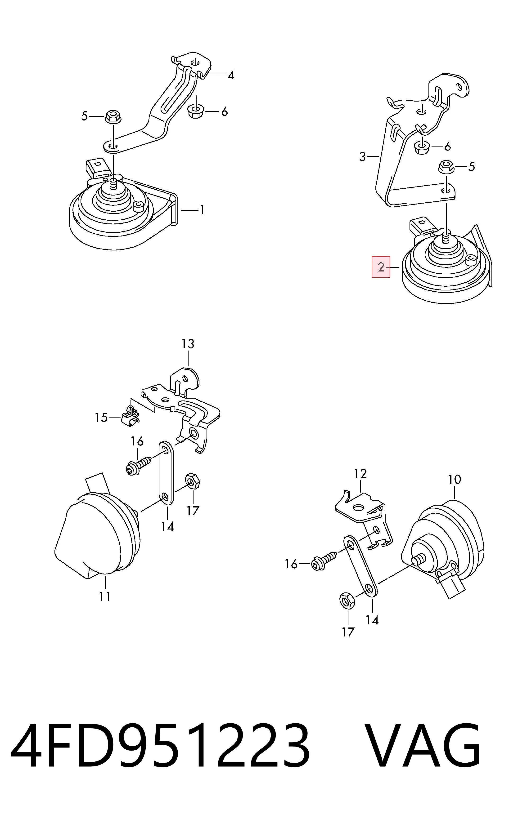 Claxon 4FD951223 VAG