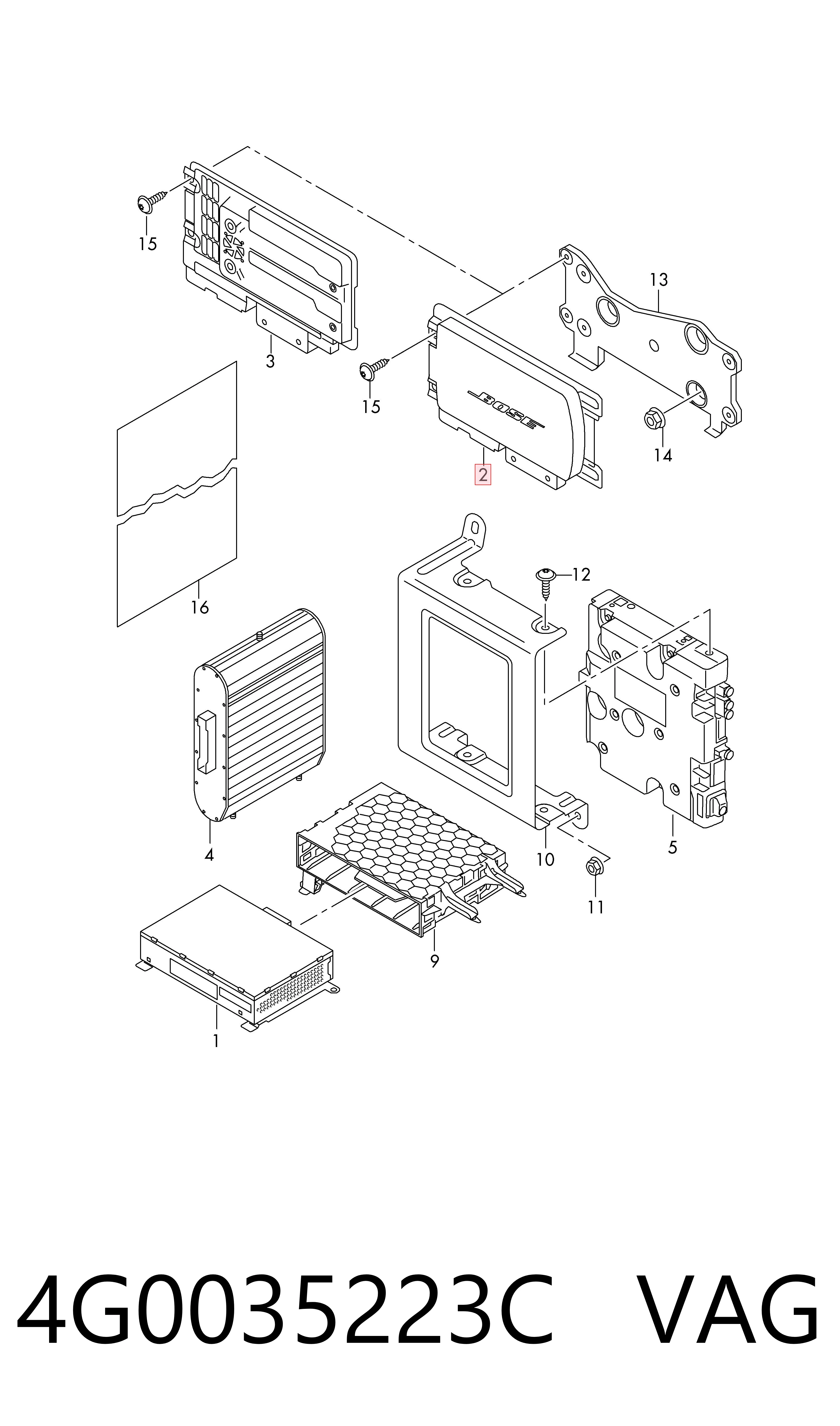 4G0035223C VAG Amplificador de sonido del sistema de audio