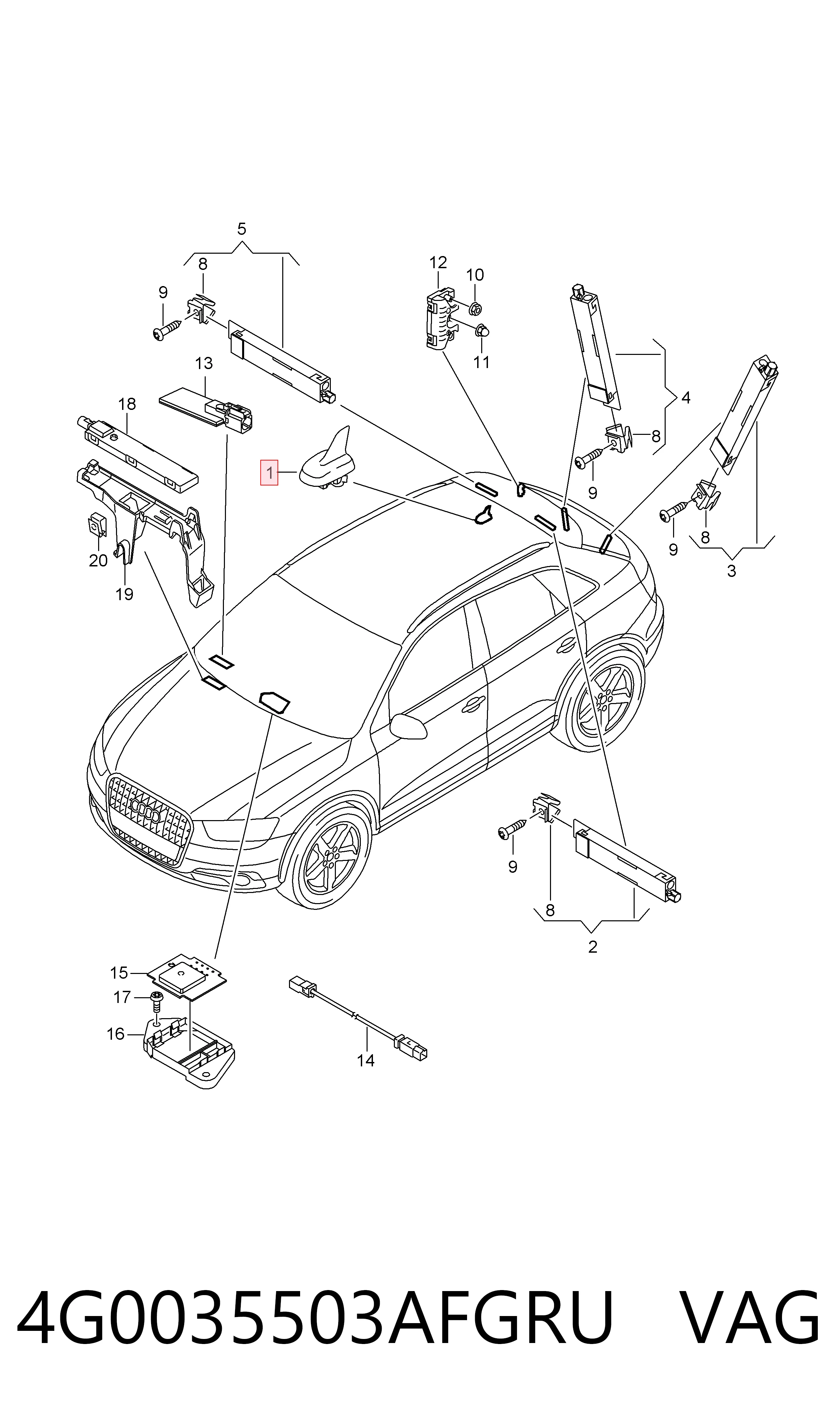 Comprar Antena Audi TT FV3, FVP a bajo precio