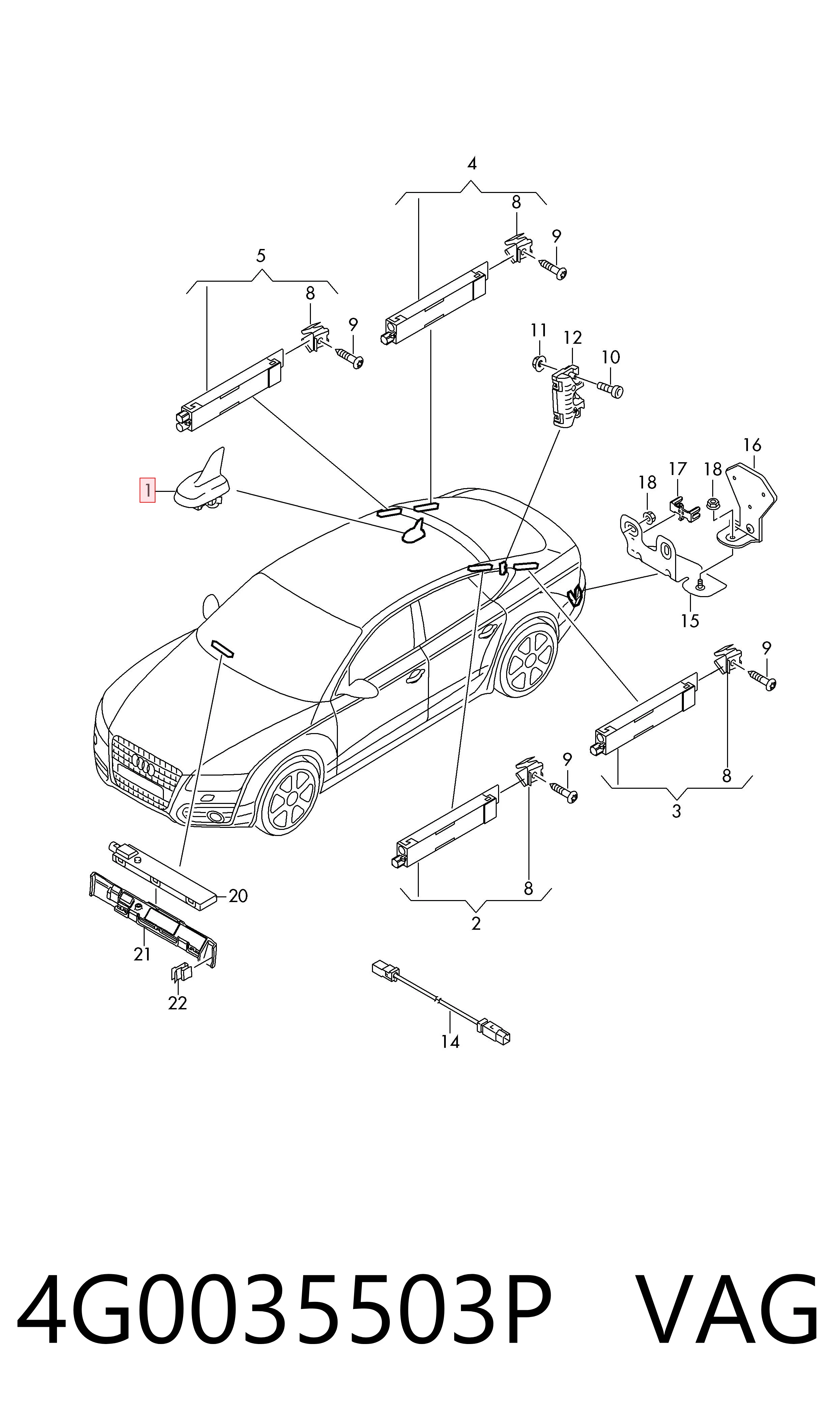 Comprar Antena Audi A7 Sportback 4GA, 4GF