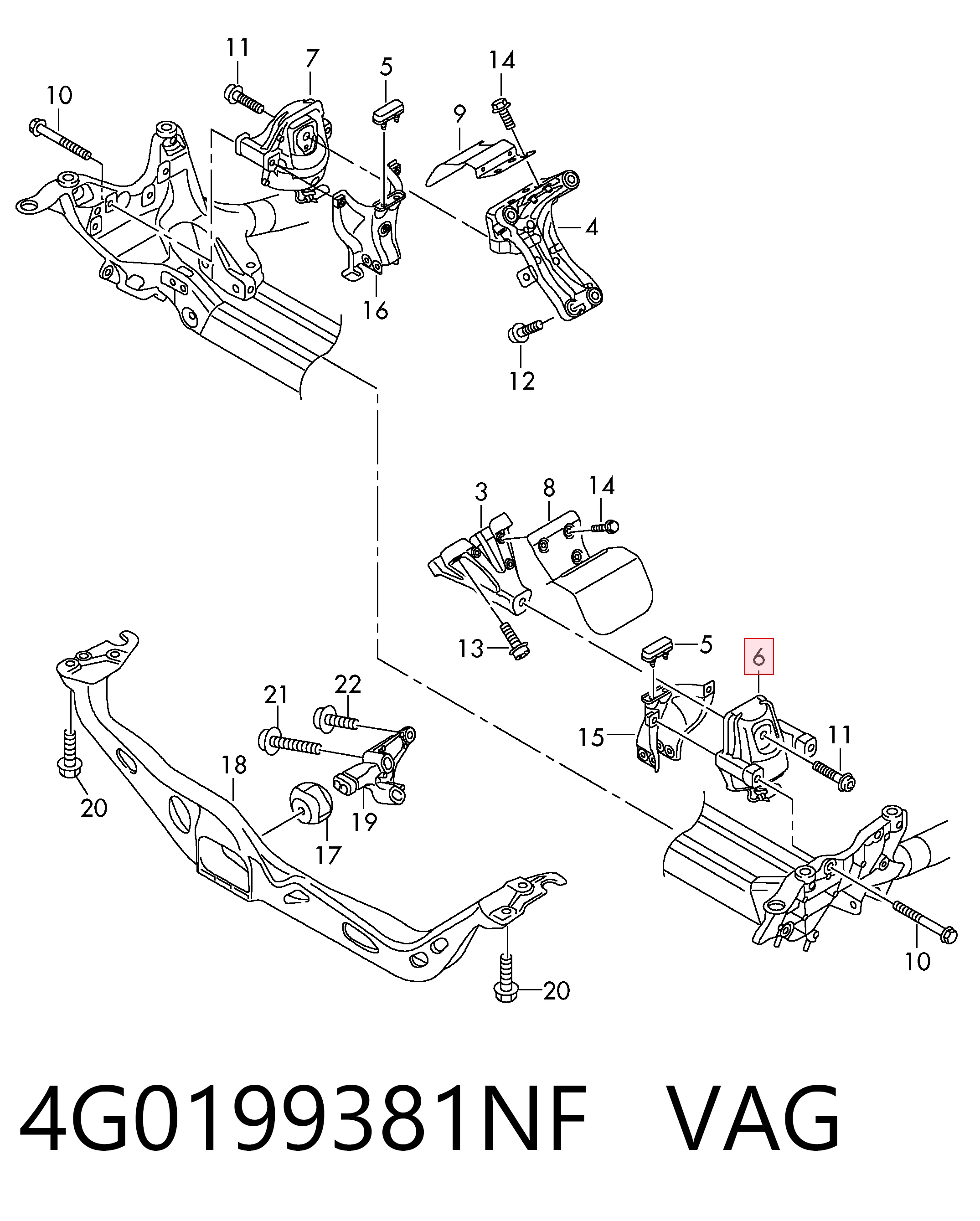 4G0199381NF VAG Cojín del motor