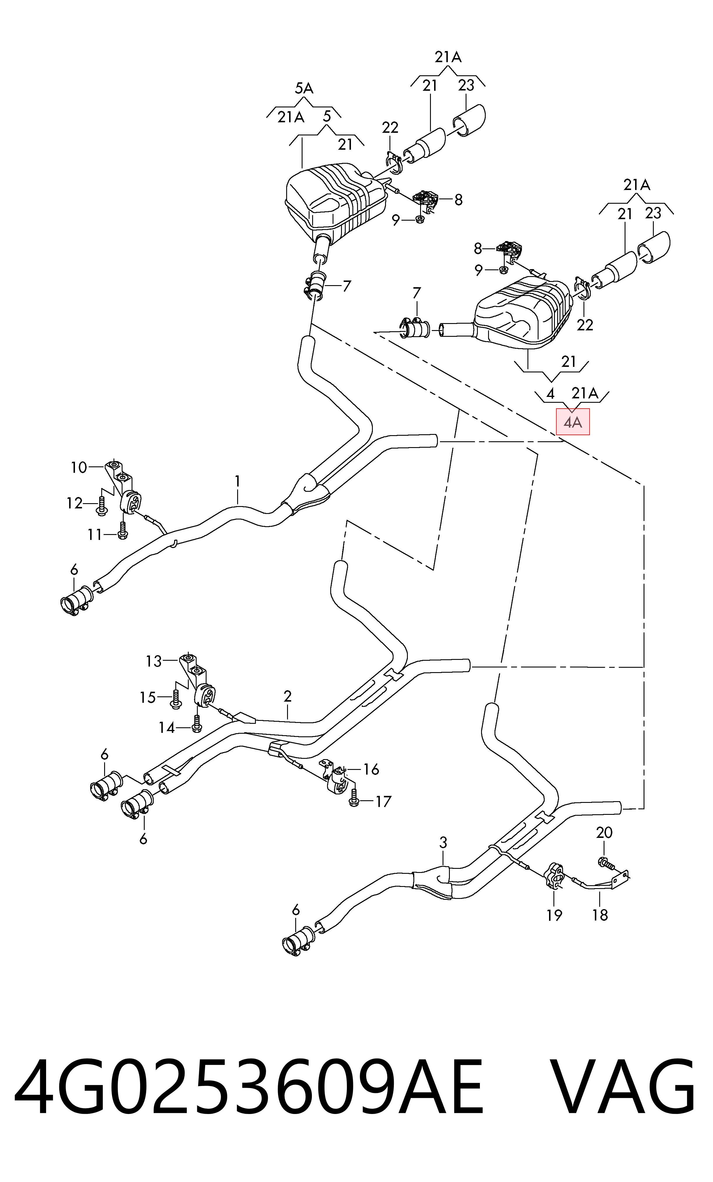 Comprar Silenciador trasero Audi A7 4GA, 4GF a bajo precio
