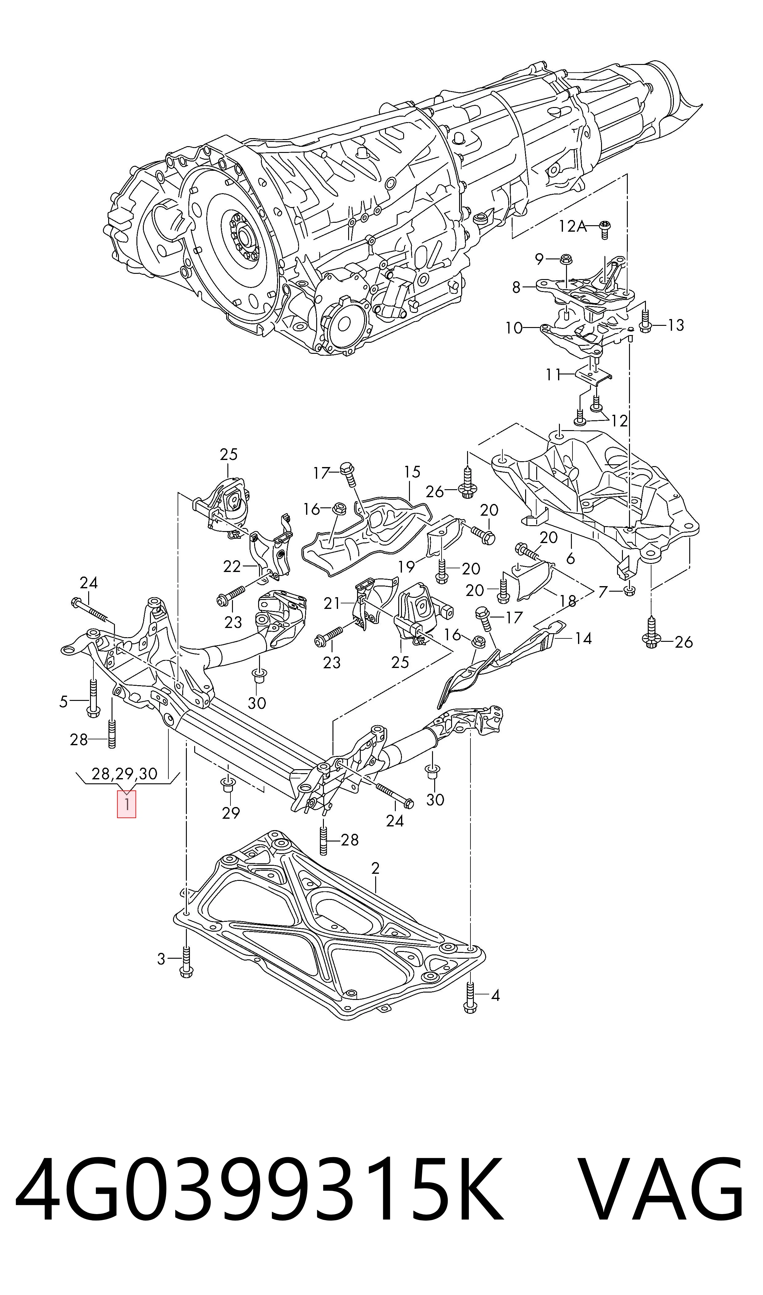 Comprar Subchasis delantero soporte motor Audi A6 4G2, 4GC a bajo precio