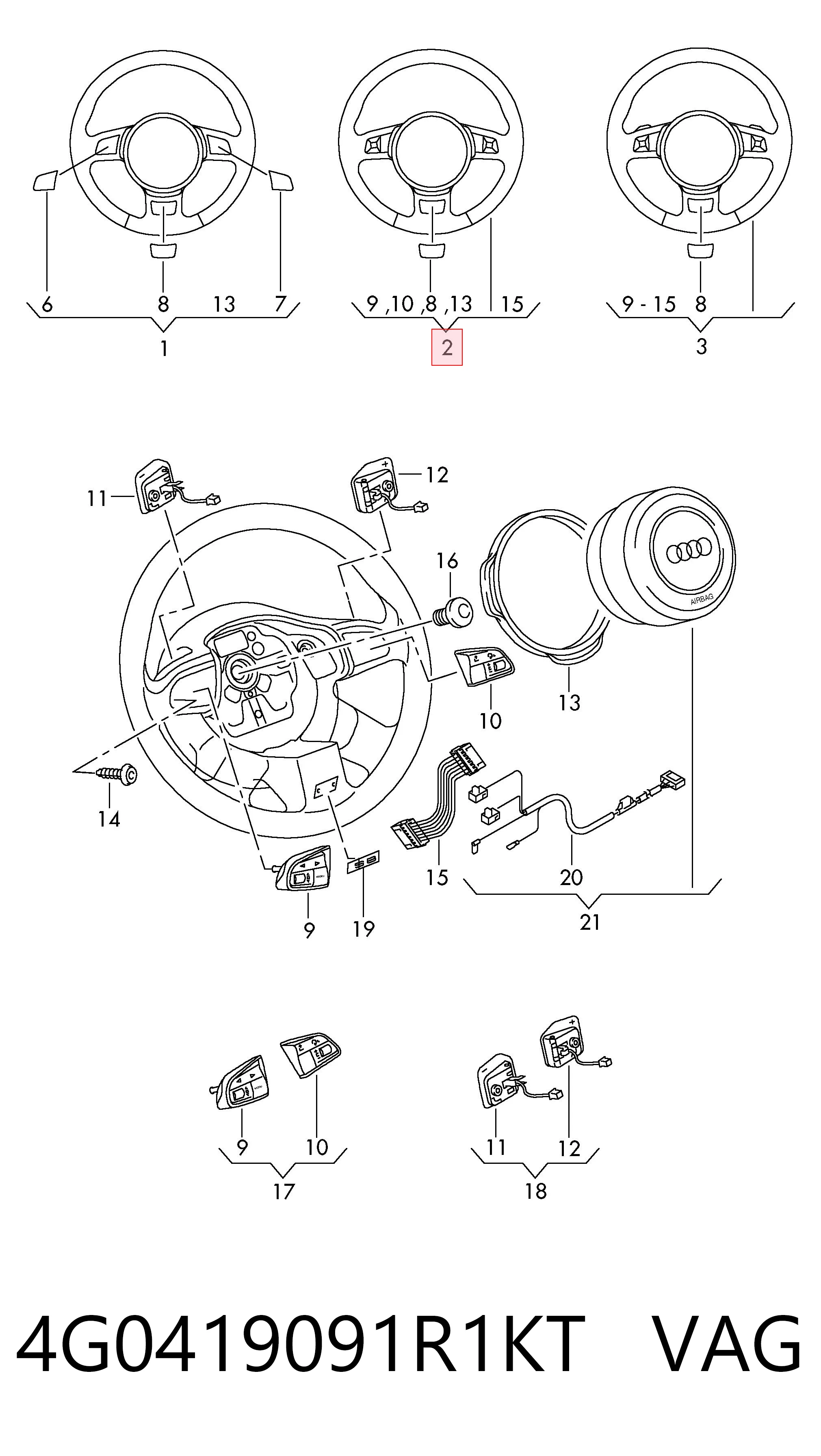 Comprar Volante Audi A6 4G2, 4GC a bajo precio