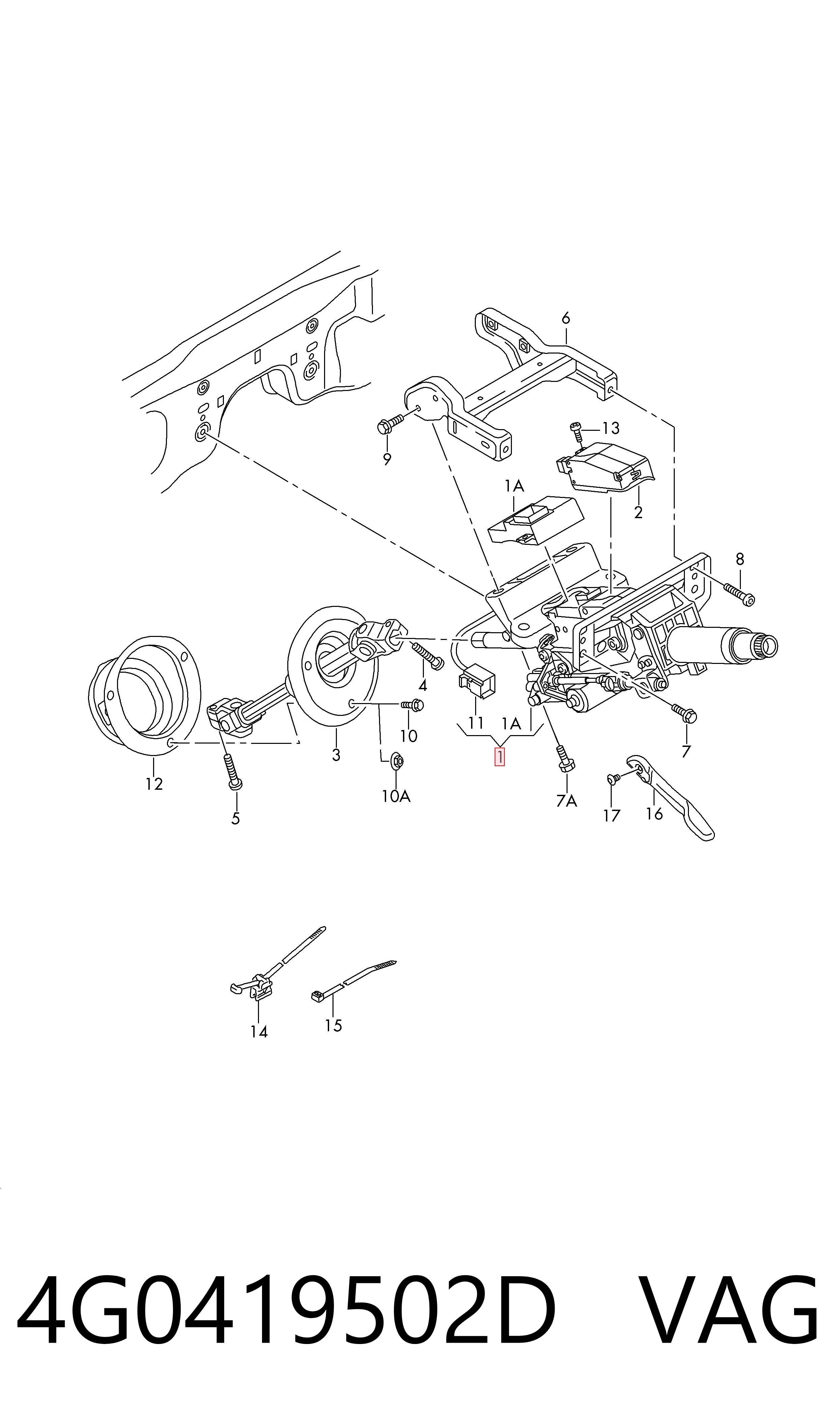 Columna de volante para Audi A6 C7 4G2, 4GC