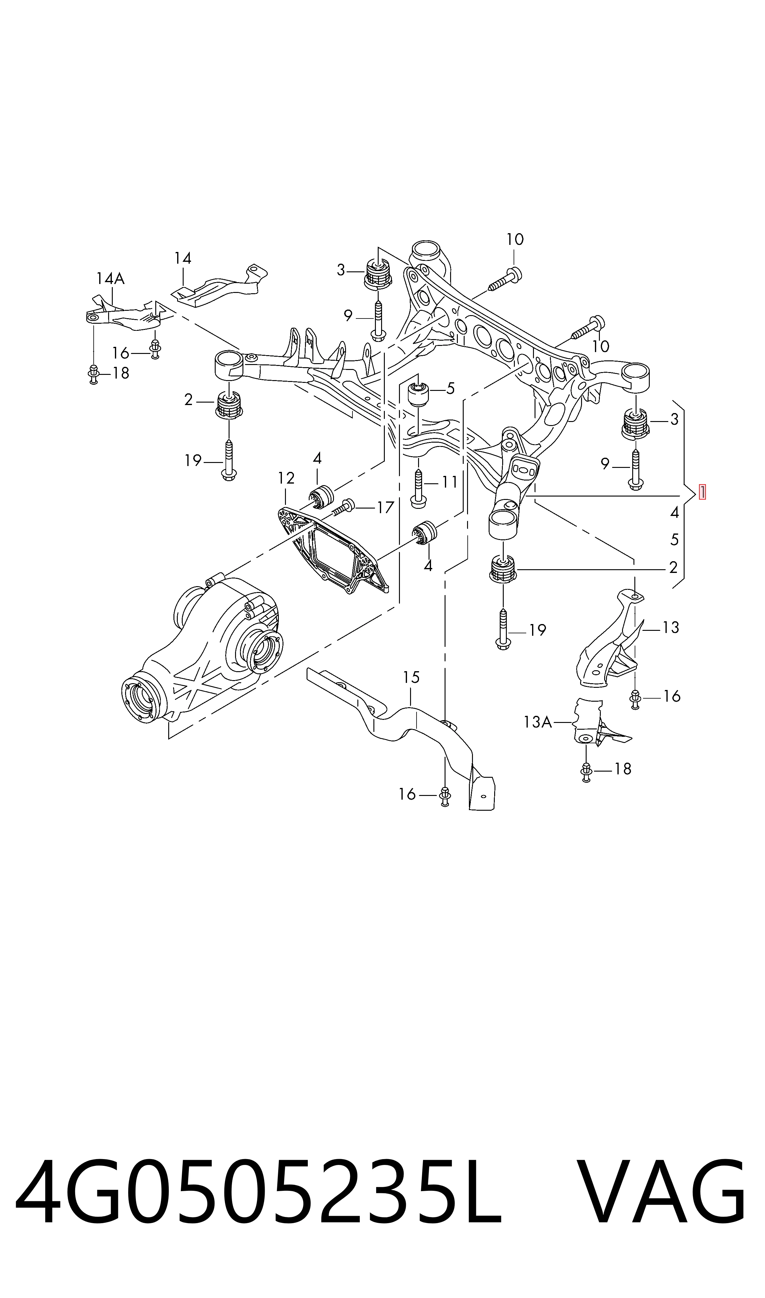 Subchasis trasero soporte motor Audi A6 C7 sedán (4G2, 4GC) (2010 - 2019) precio, desde 492,23 EUR