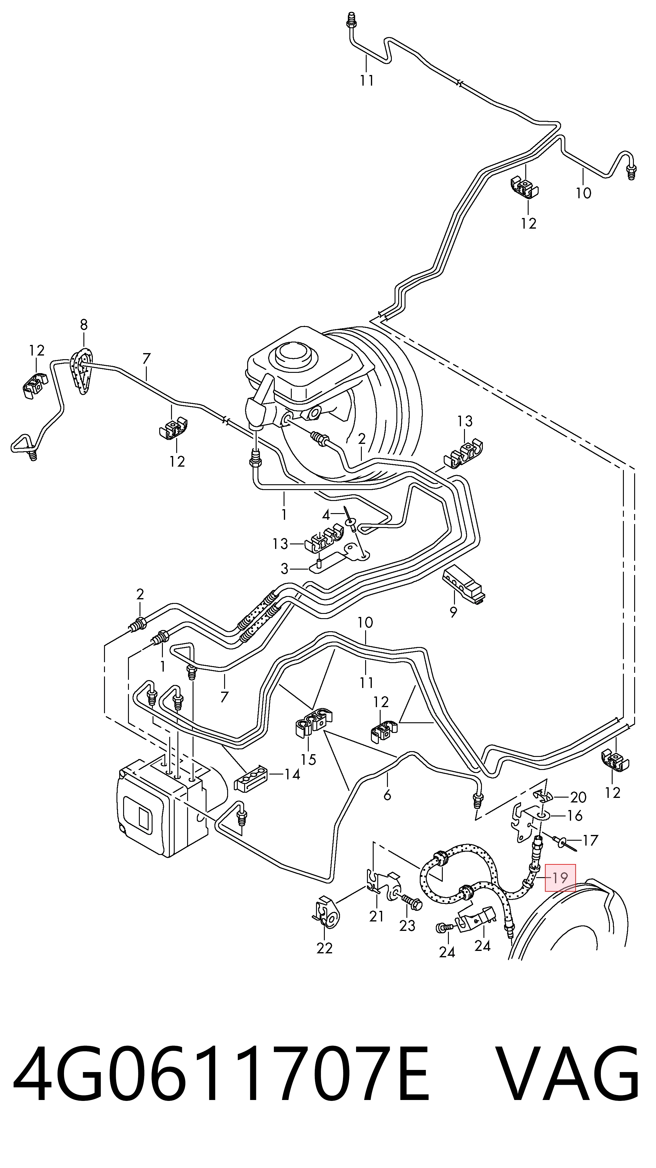 Tubo flexible de frenos delantero para Audi A6 (4G2, 4GC)