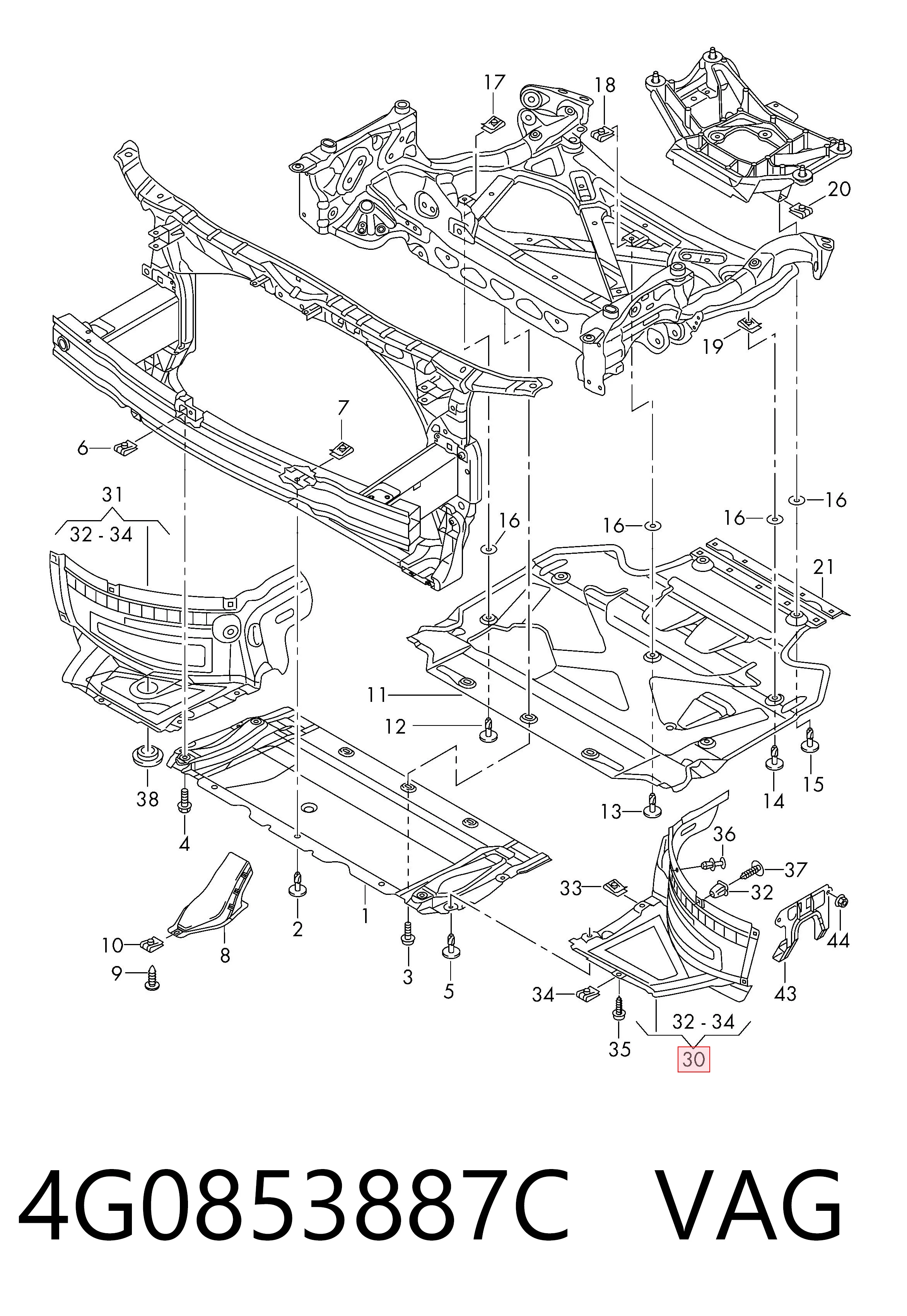 Comprar 4G0853887C VAG Guardalodos delantero izquierdo