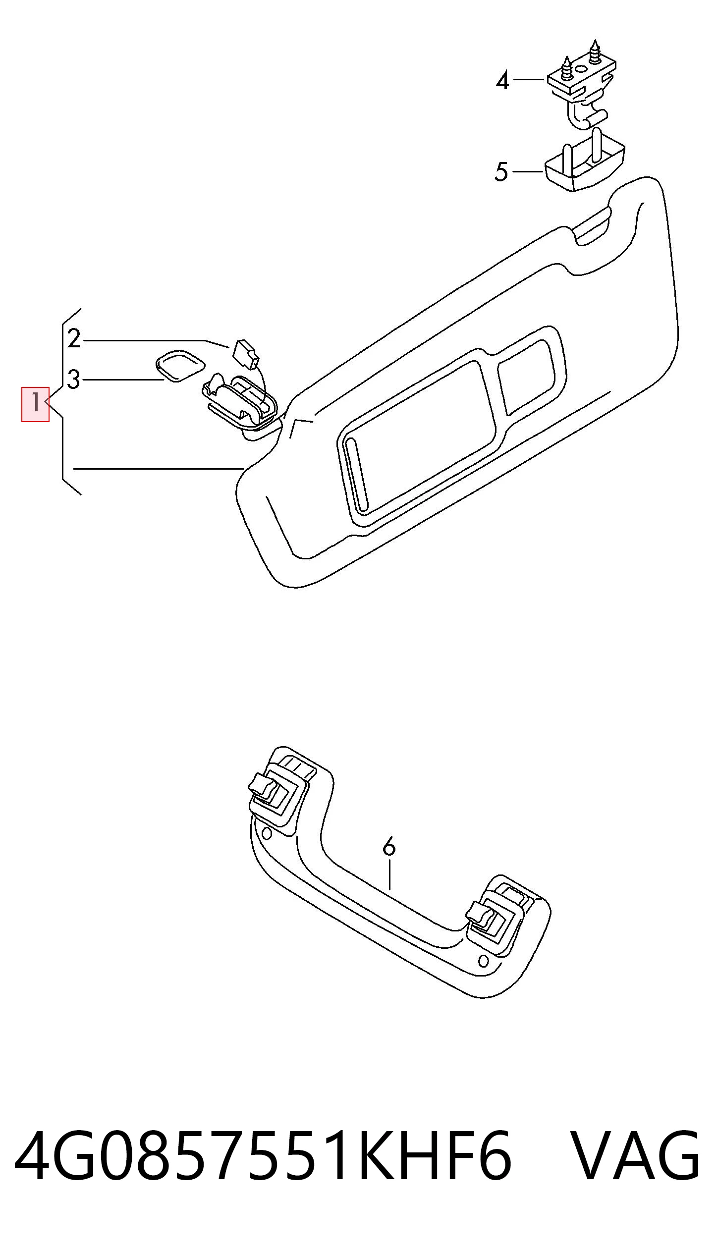 Visera para Audi A6 C7 4G2, 4GC