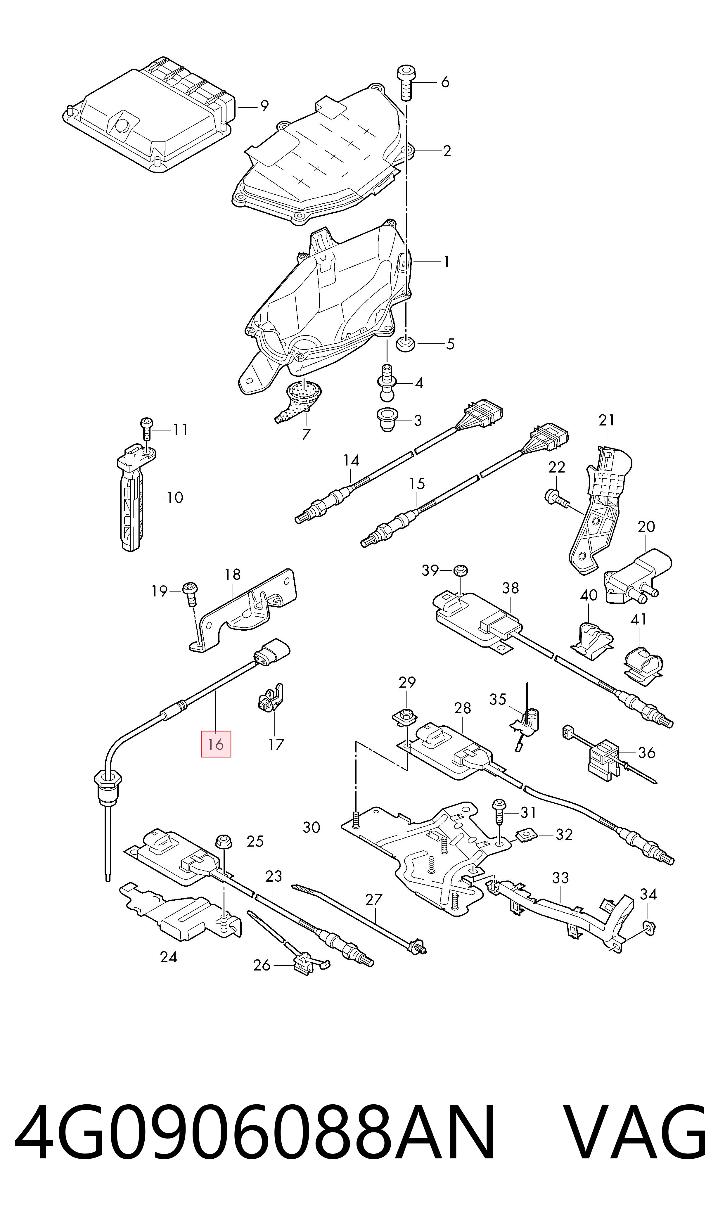 4G0906088AN VAG Sensor de temperatura de gases de escape después del filtro de partículas