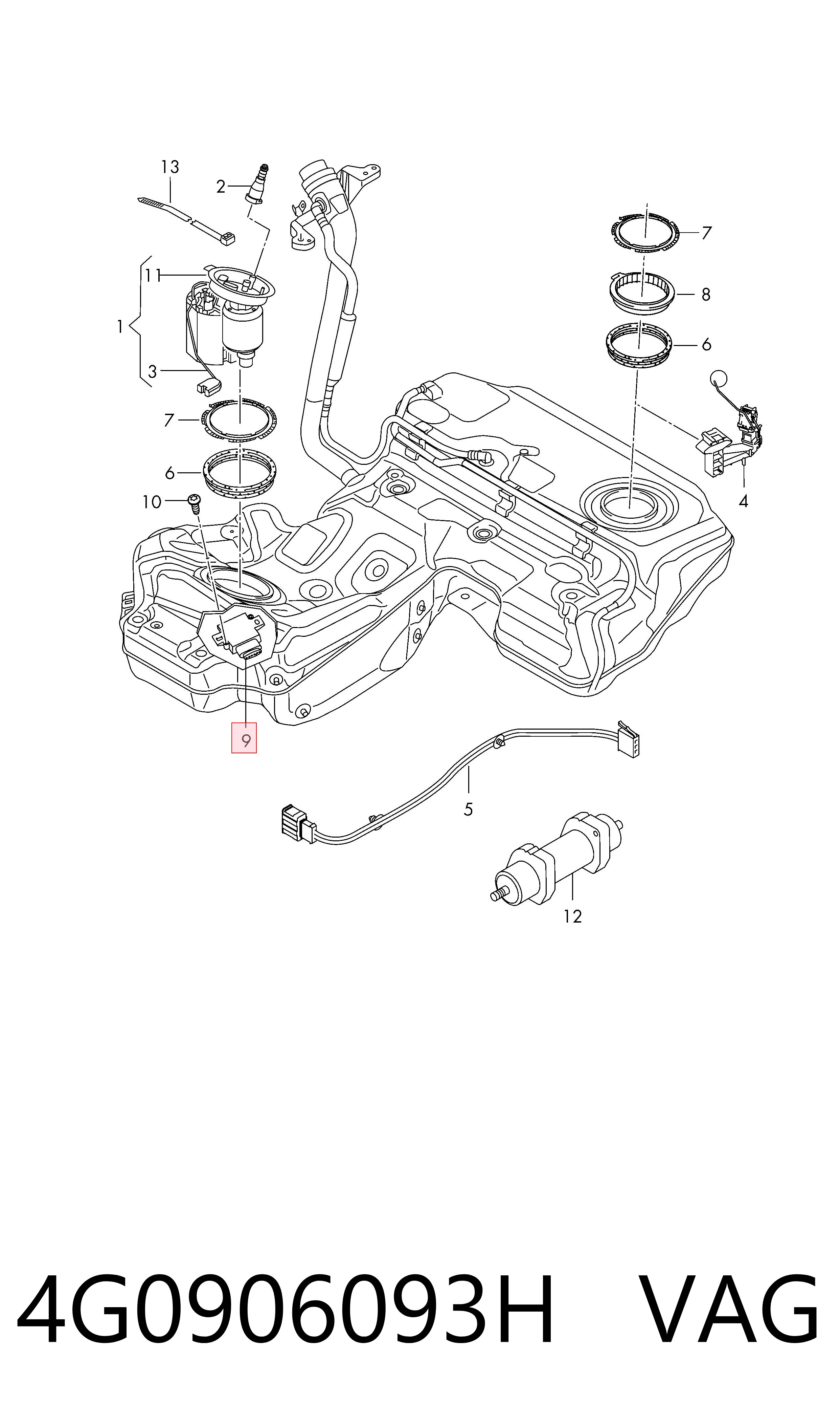 Módulo de control del motor de la bomba de combustible 4G0906093H VAG