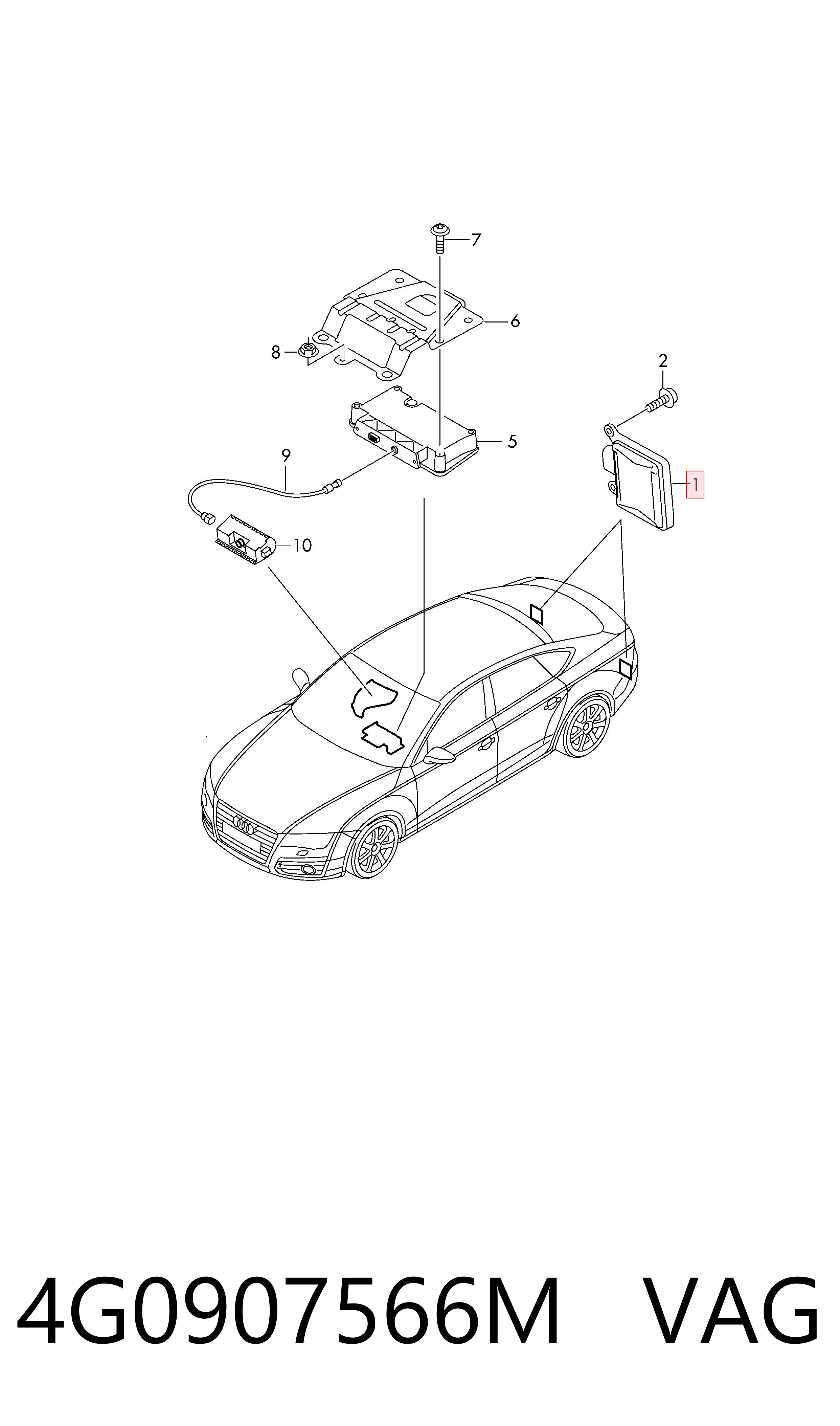 4G0907566M VAG Radar de cambio de carril