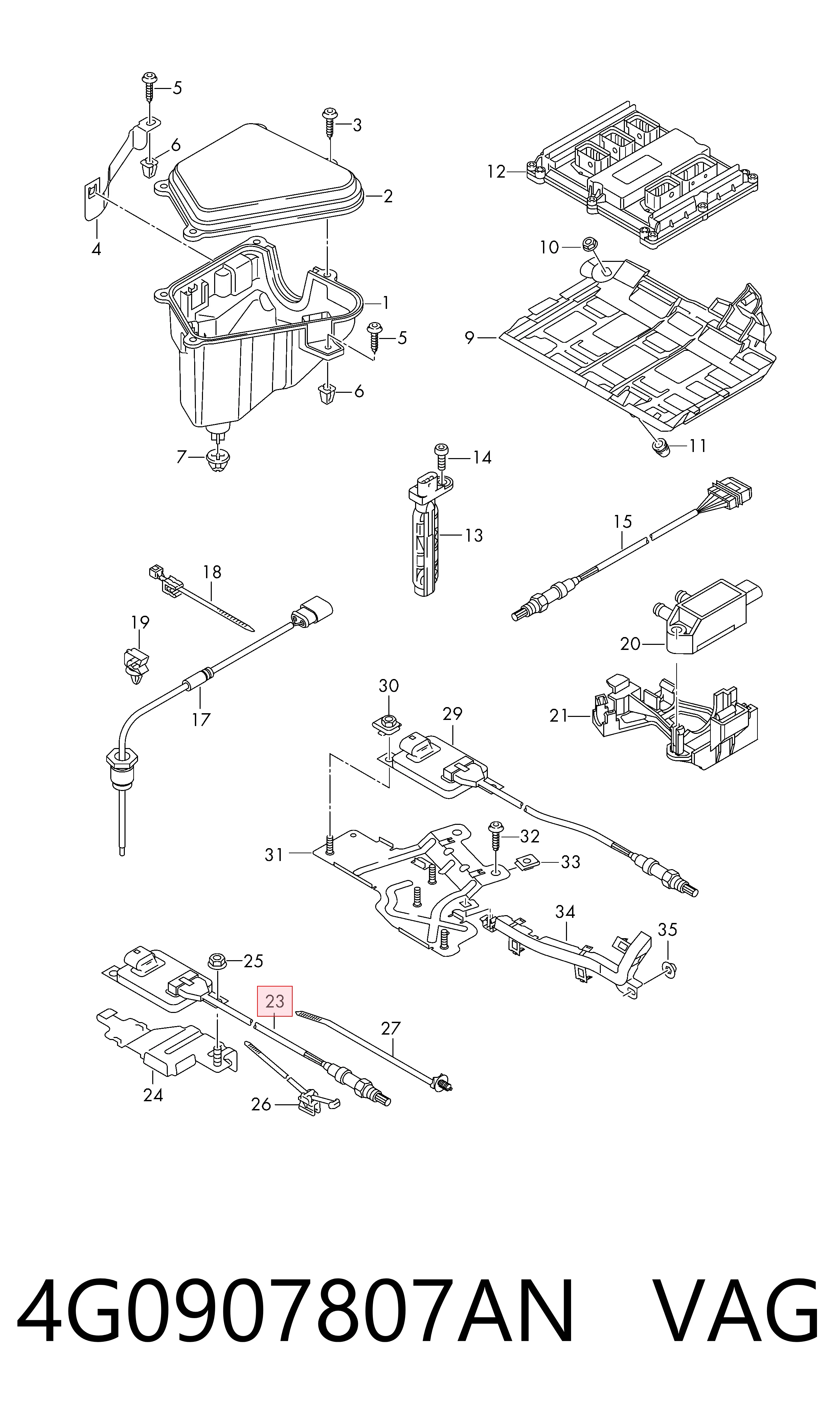 4G0907807AN VAG Sensor de óxidos de nitrógeno NOx