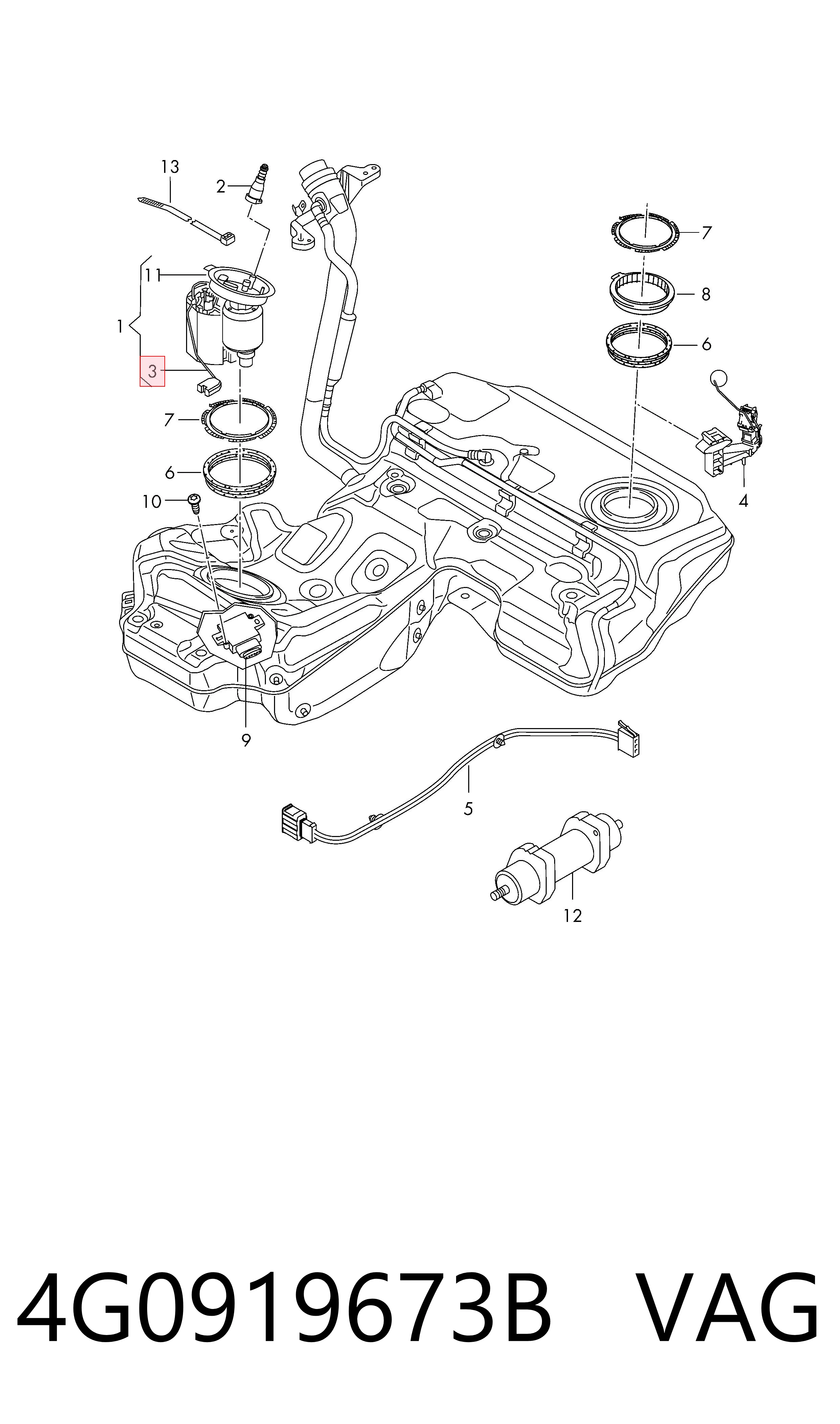 4G0919673B VAG Medidor de combustible