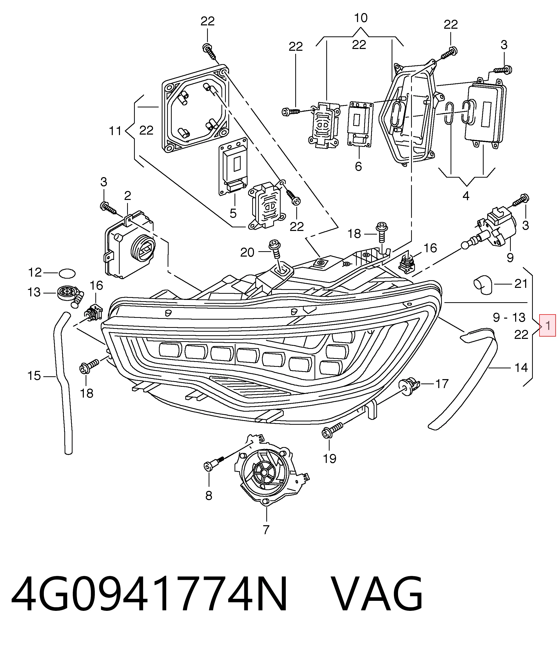 4G0941774N VAG Luz derecha
