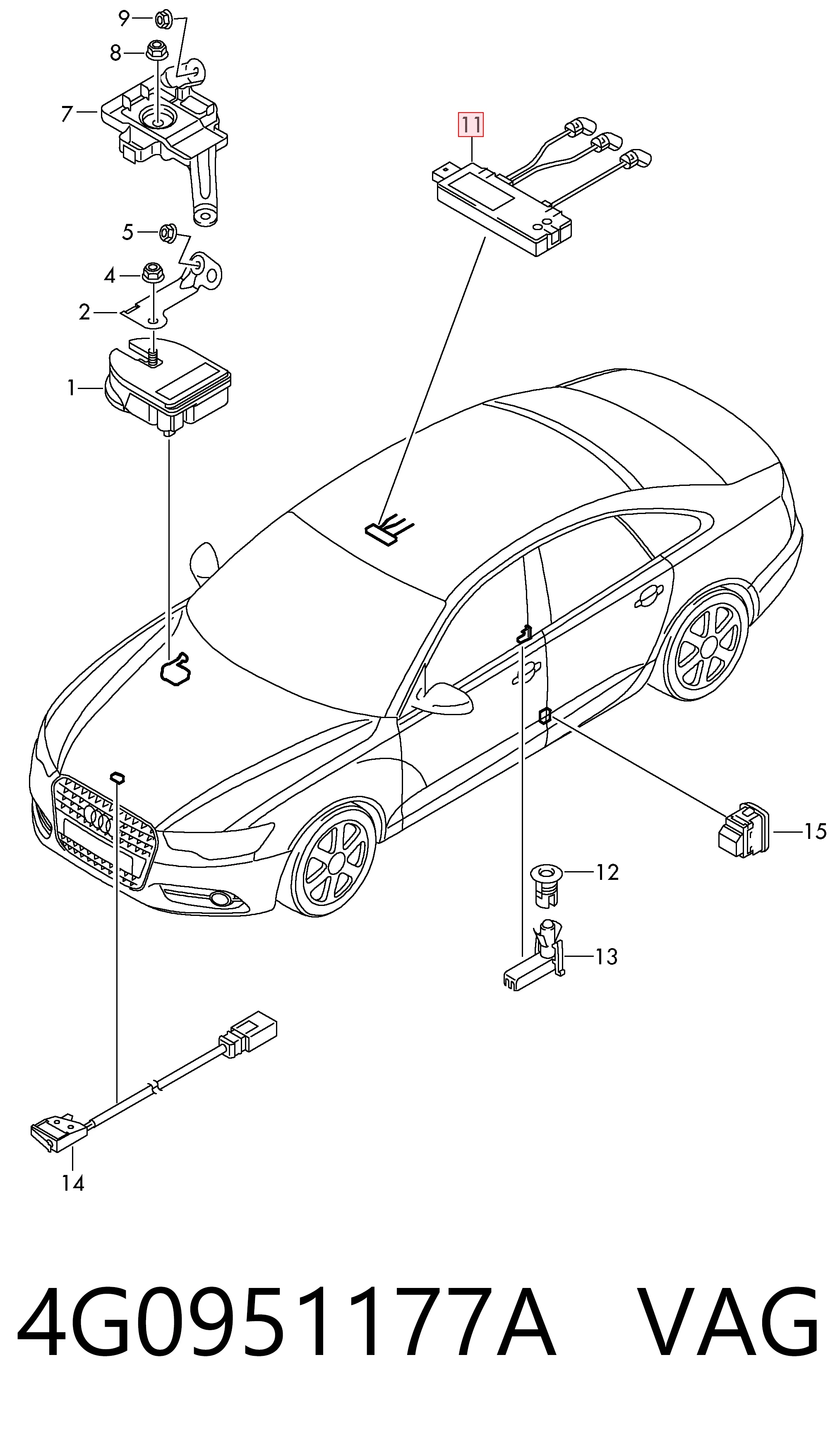4G0951177A VAG Sensor de movimiento en el habitáculo