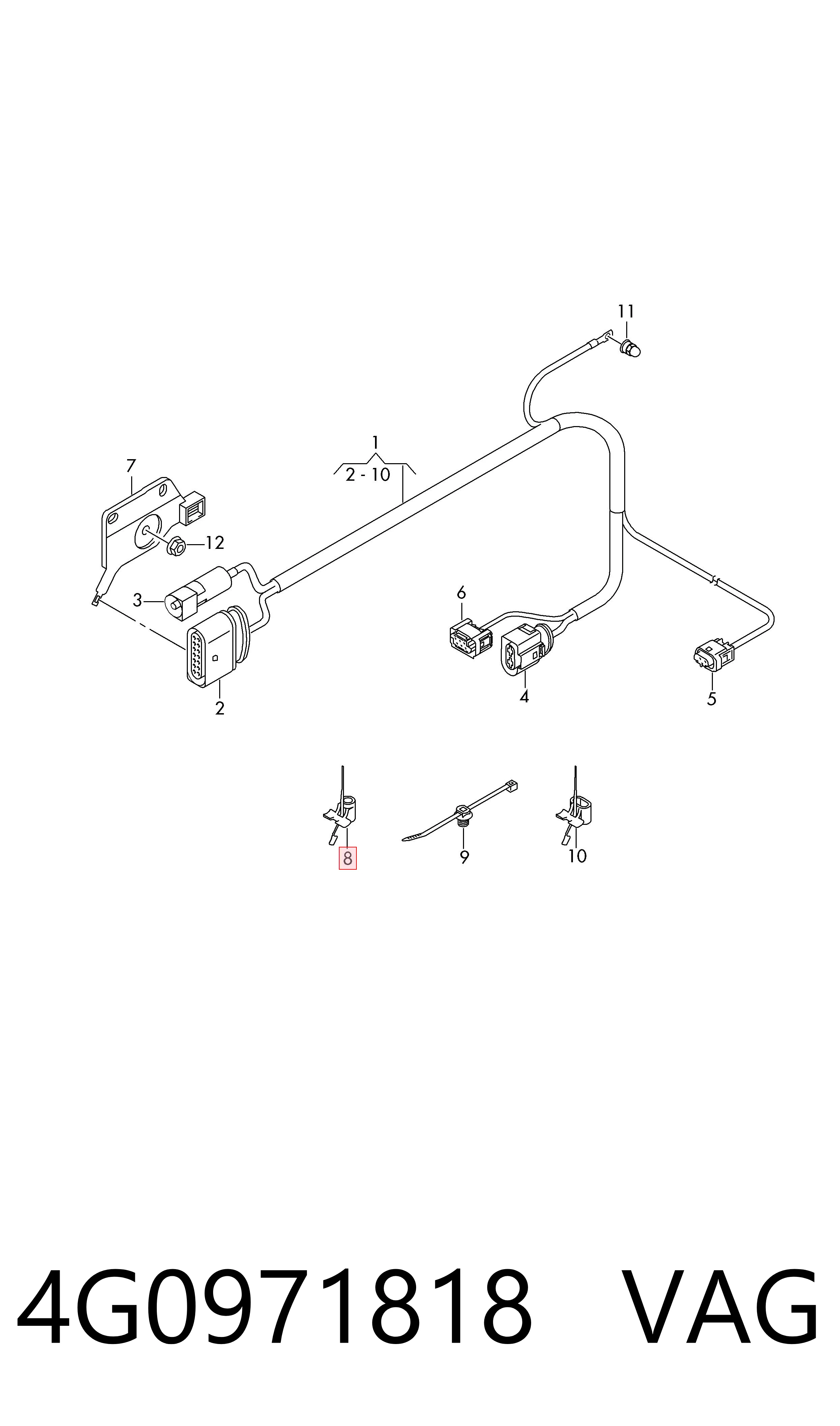 4G0971818 VAG Mazo de cables del compartimiento del motor