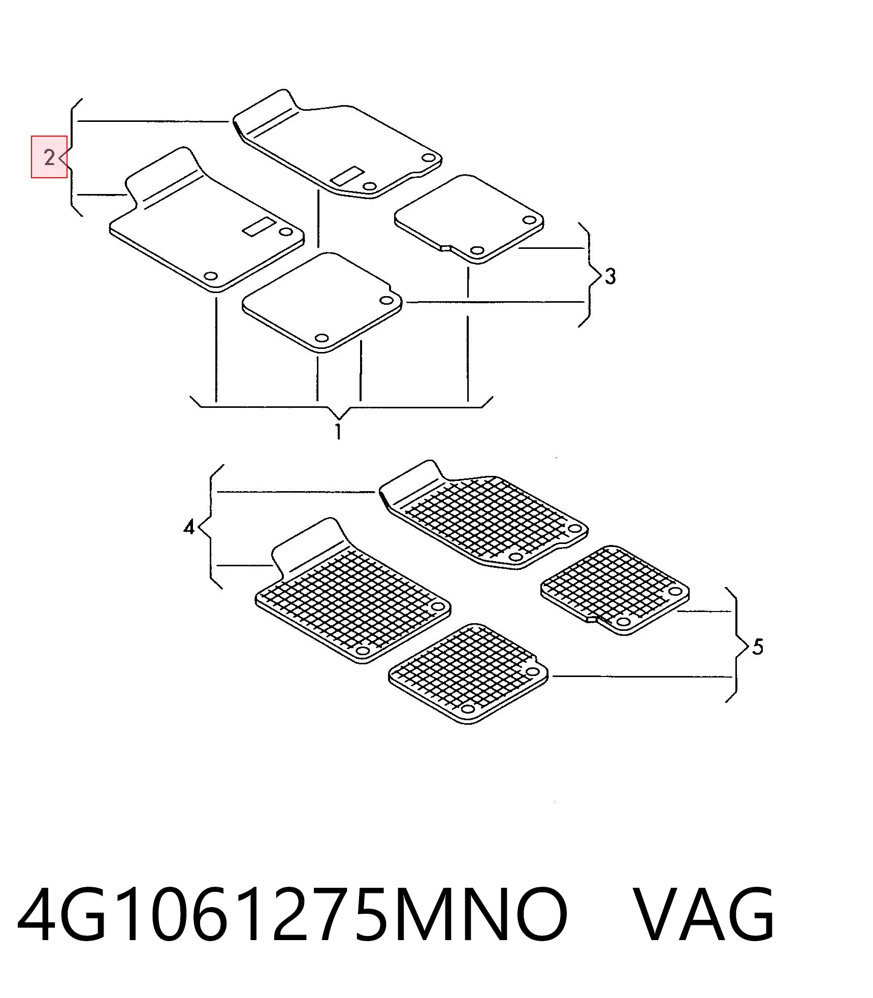4G1061275MNO VAG Alfombrillas para coche