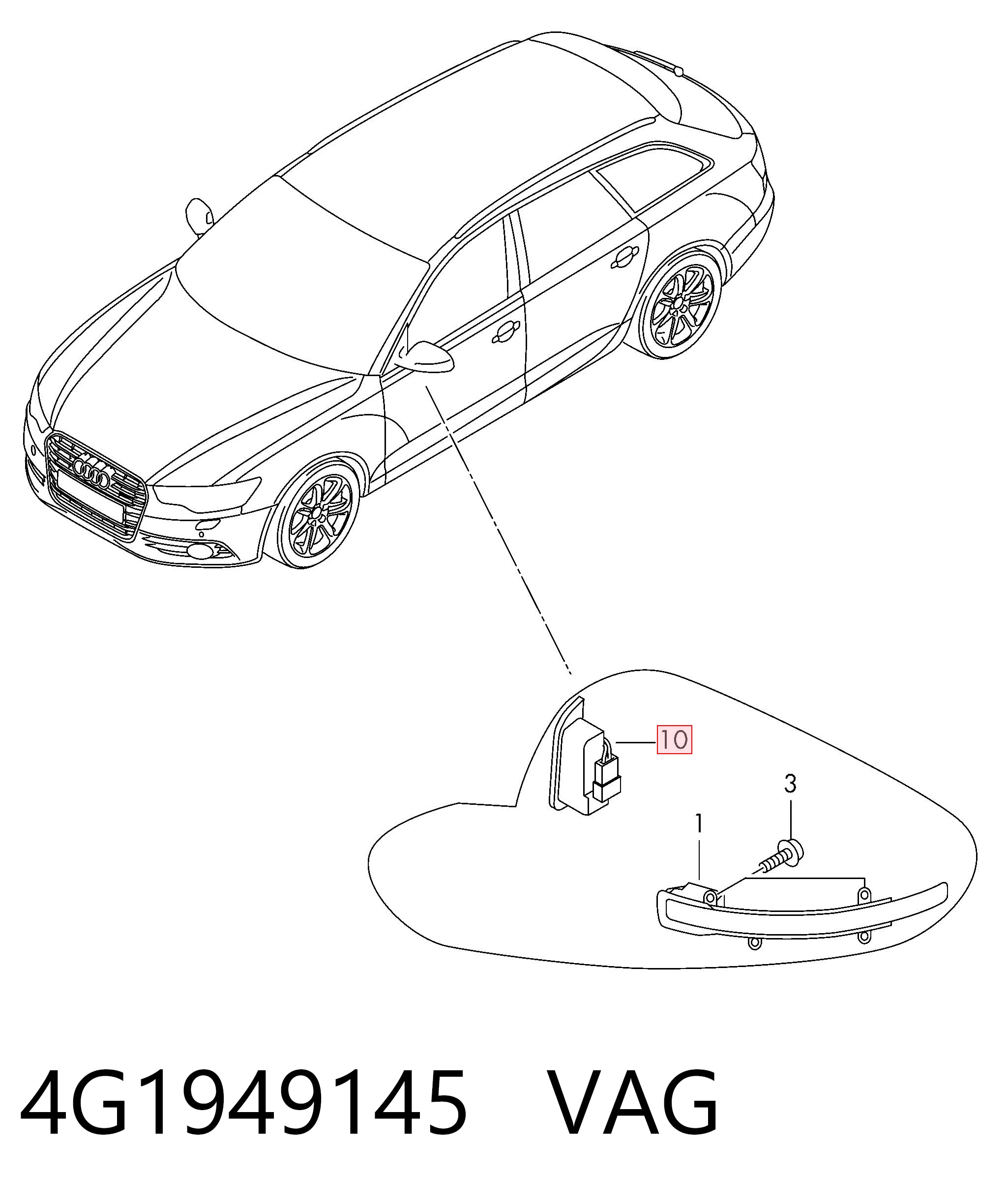 4G1949145 VAG Radar de cambio de carril