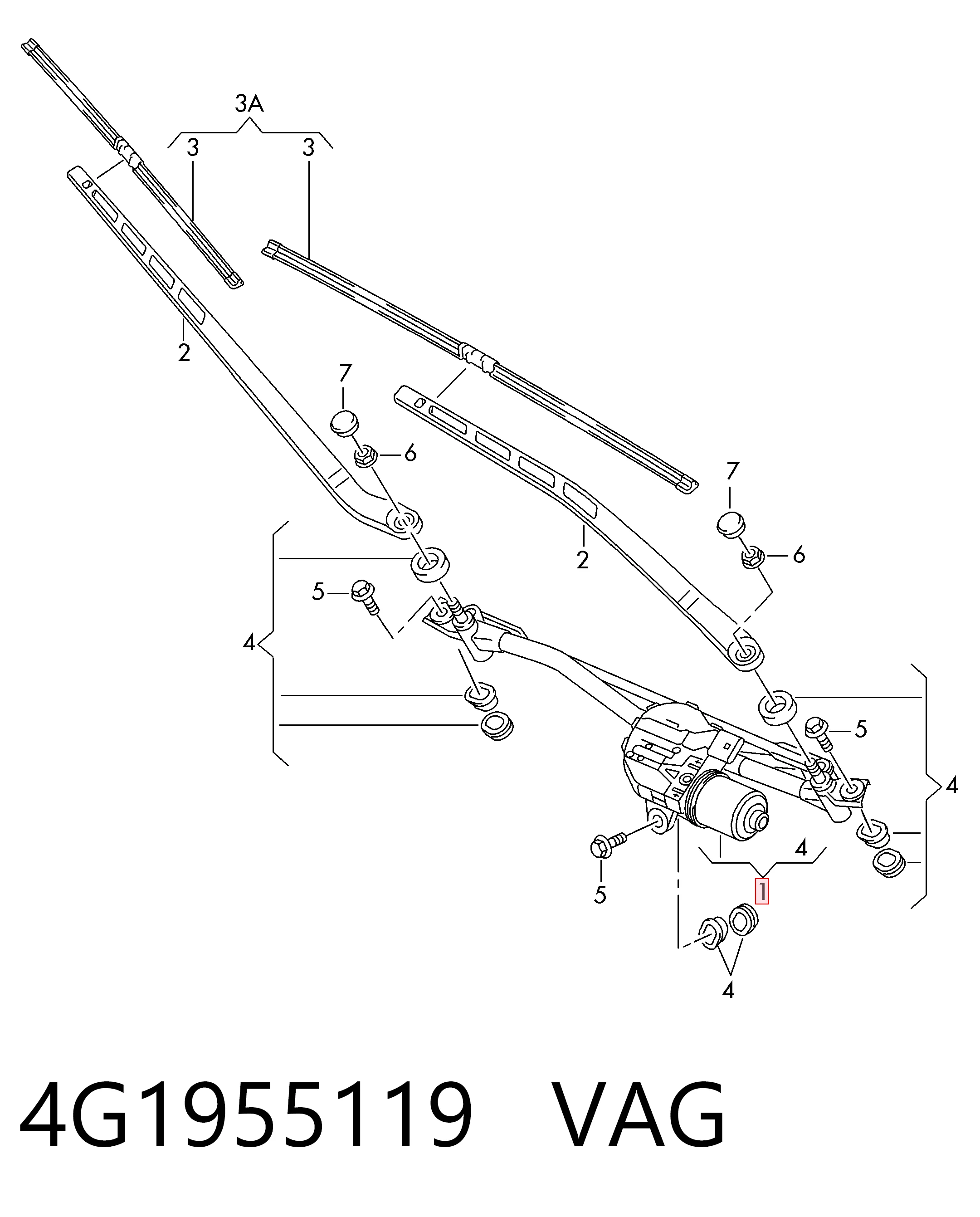 Varillaje de limpiaparabrisas Audi A6 (2010-2019)