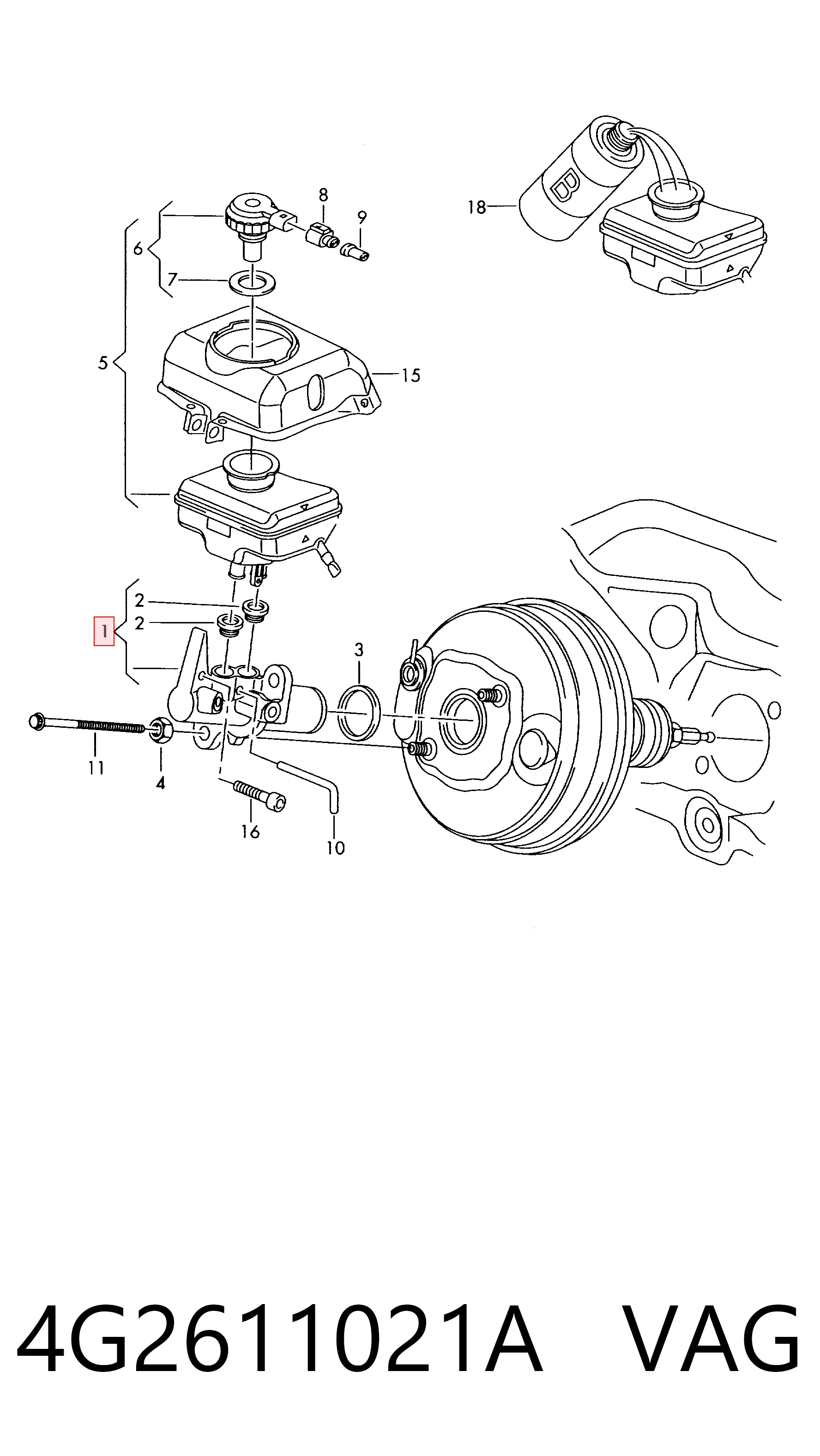 Comprar Cilindro maestro de frenos Audi A6 C7 4G2, 4GC