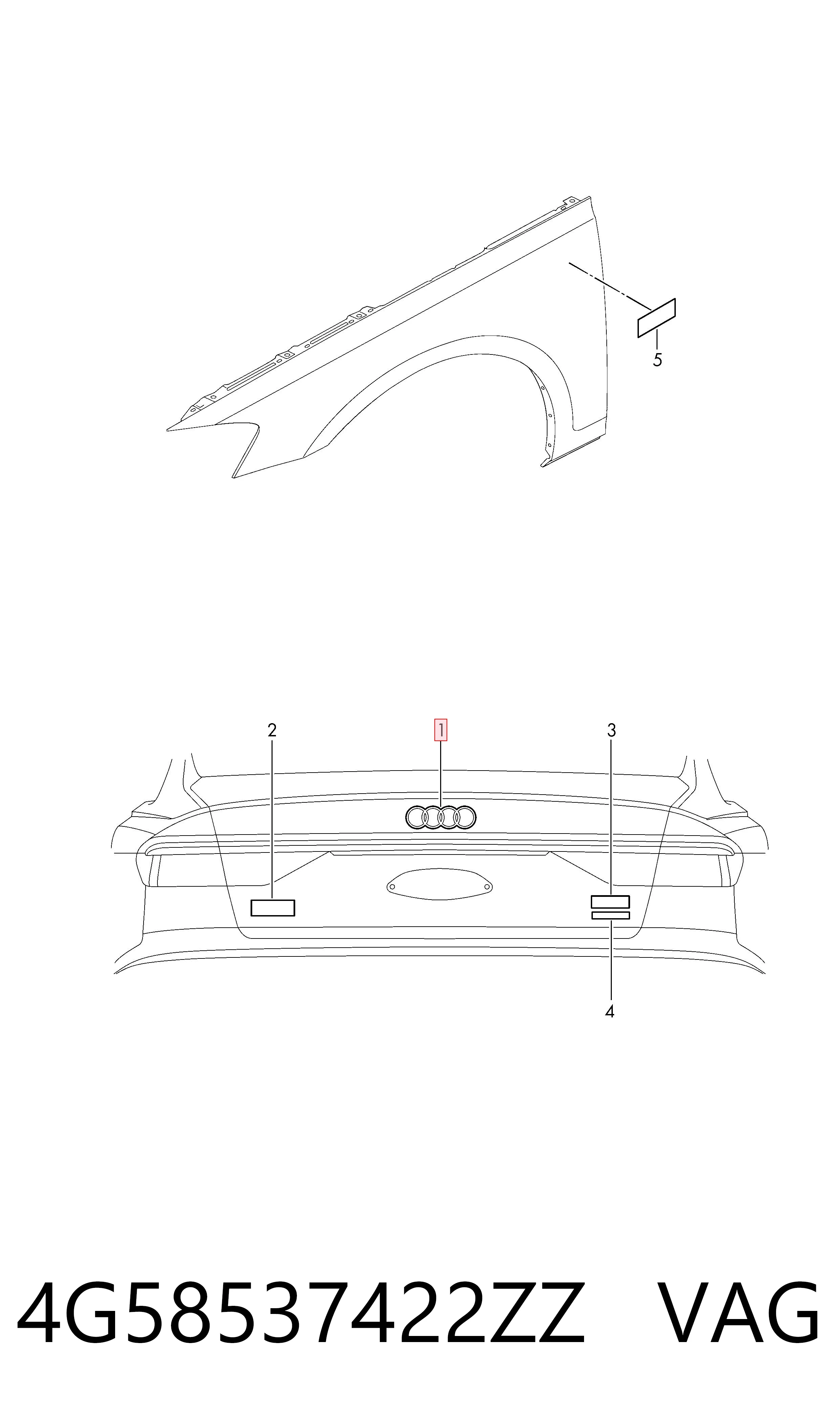 Comprar 4G58537422ZZ VAG Emblema