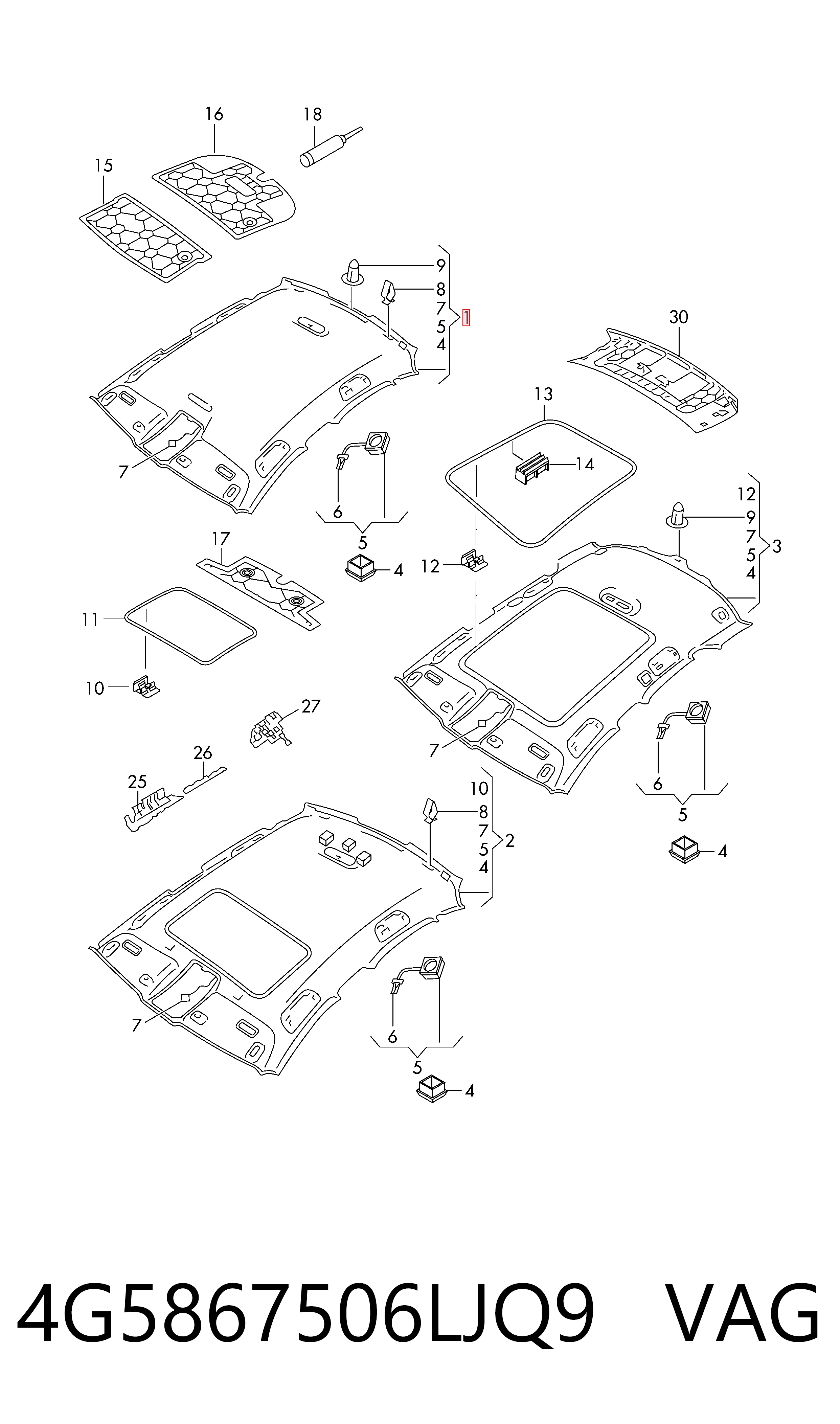 Comprar Guarnecido de techo Audi A6  4G2, 4GC a bajo precio