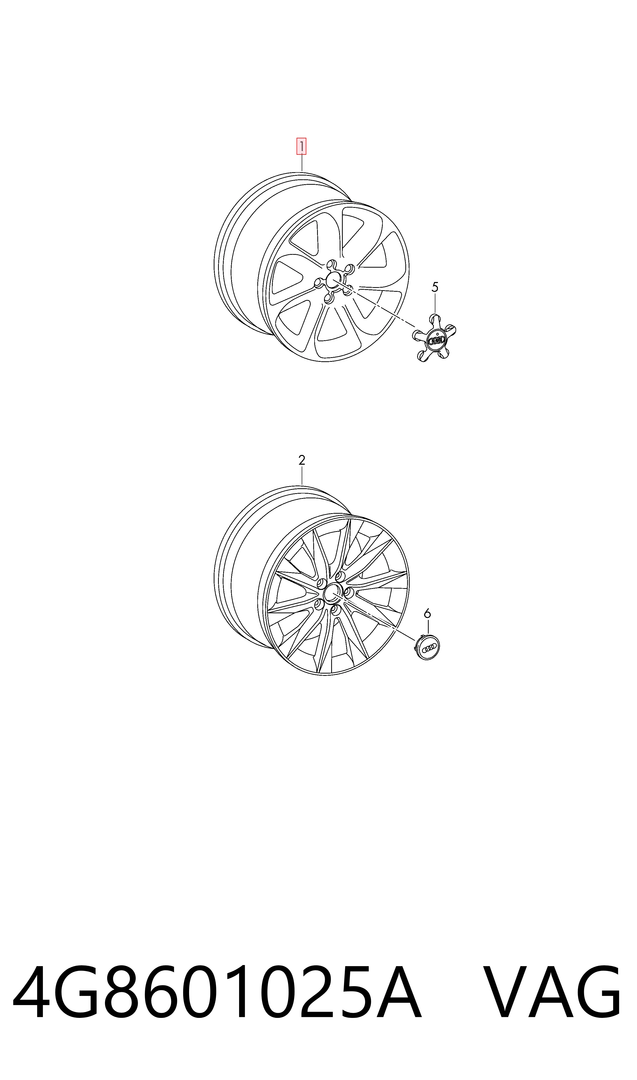 Aros para Audi A7 Sportback 4GA, 4GF