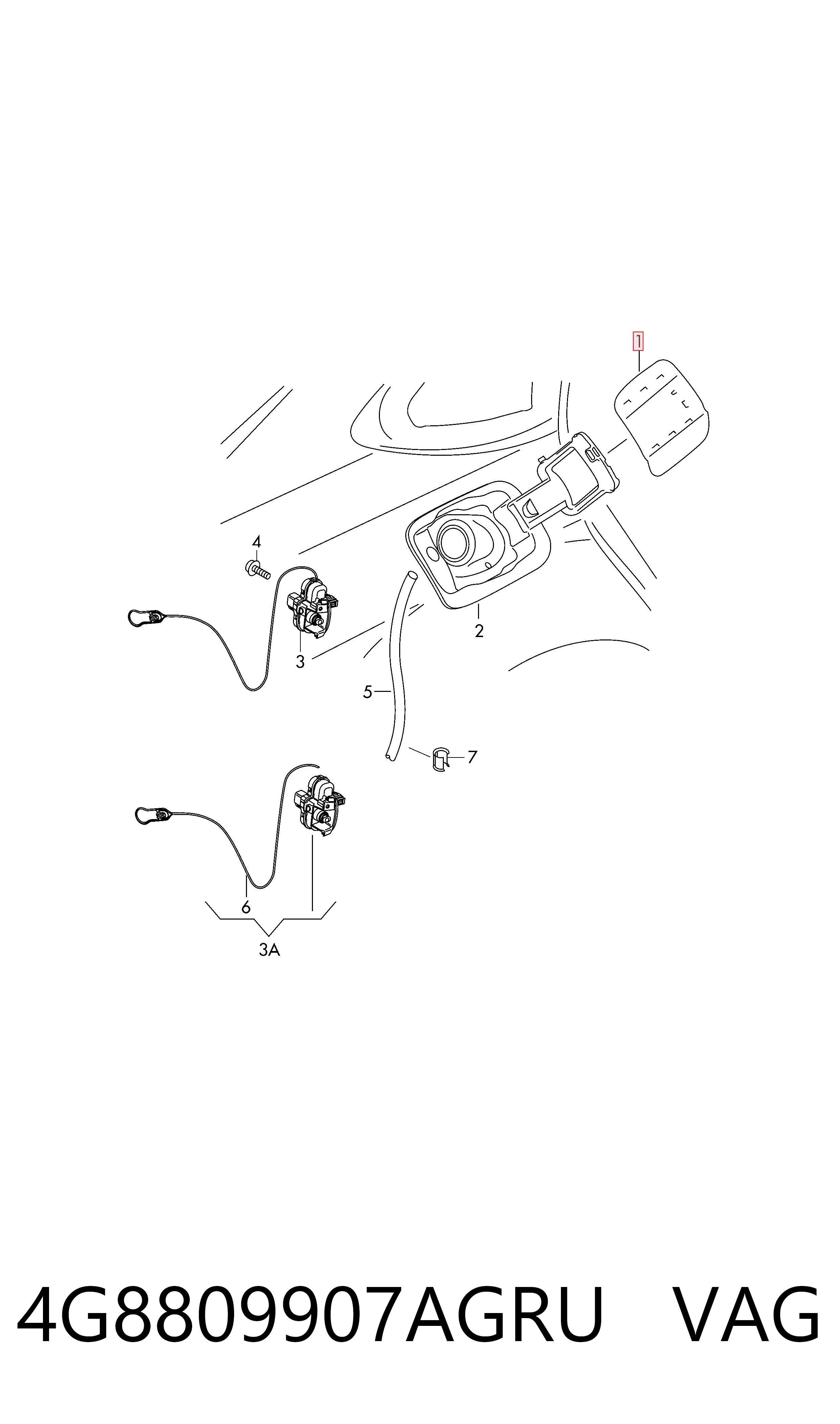 Tapa de la gasolina para Audi A7 4GA, 4GF