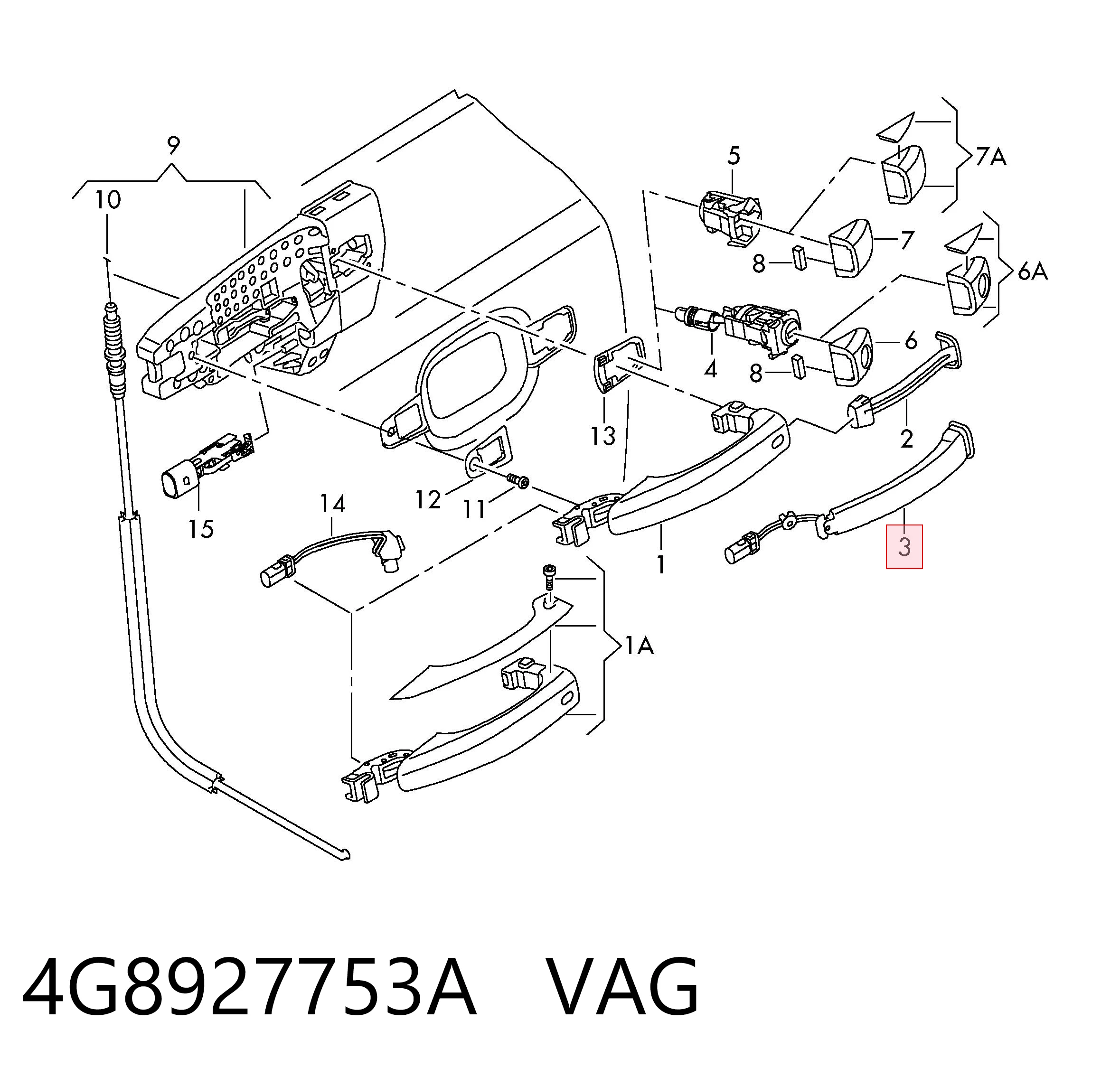 4G8927753A VAG Interruptor de puerta