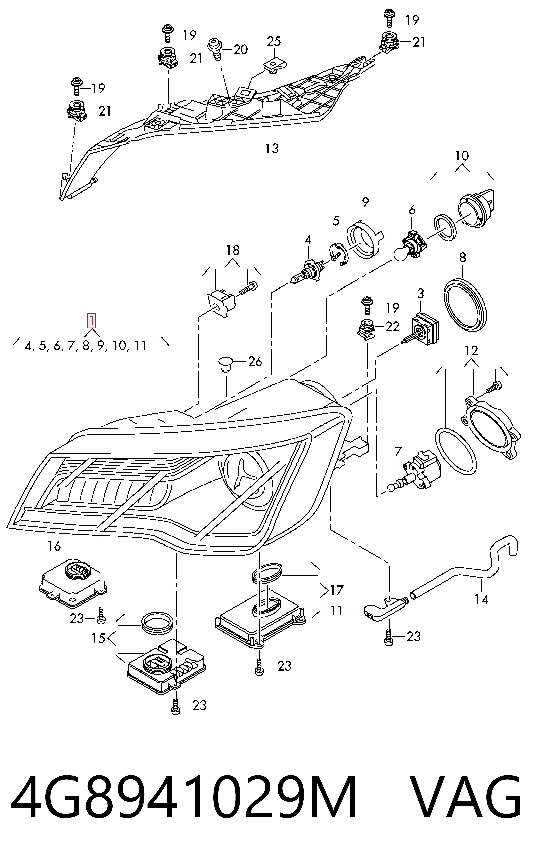 Faro Audi A7 Sportback liftback (4GA, 4GF) (2010 - 2018) precio, desde 740,92 EUR