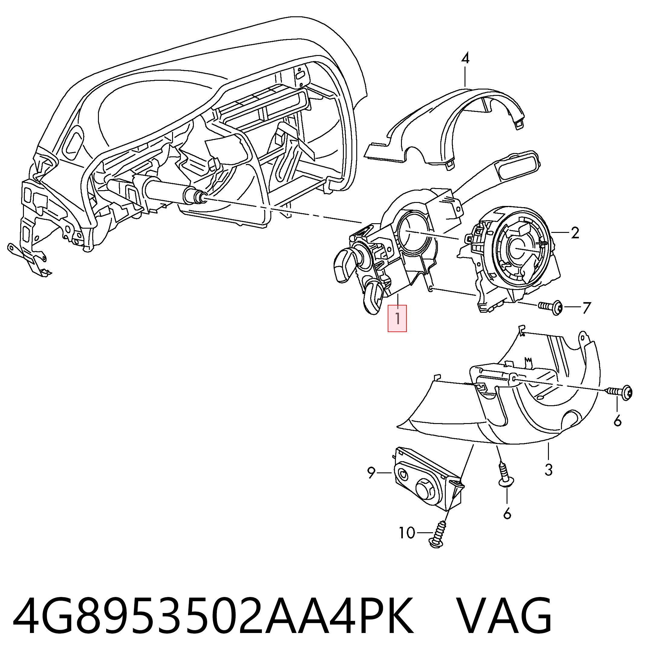 4G8953502AA4PK VAG Mando bajo volante