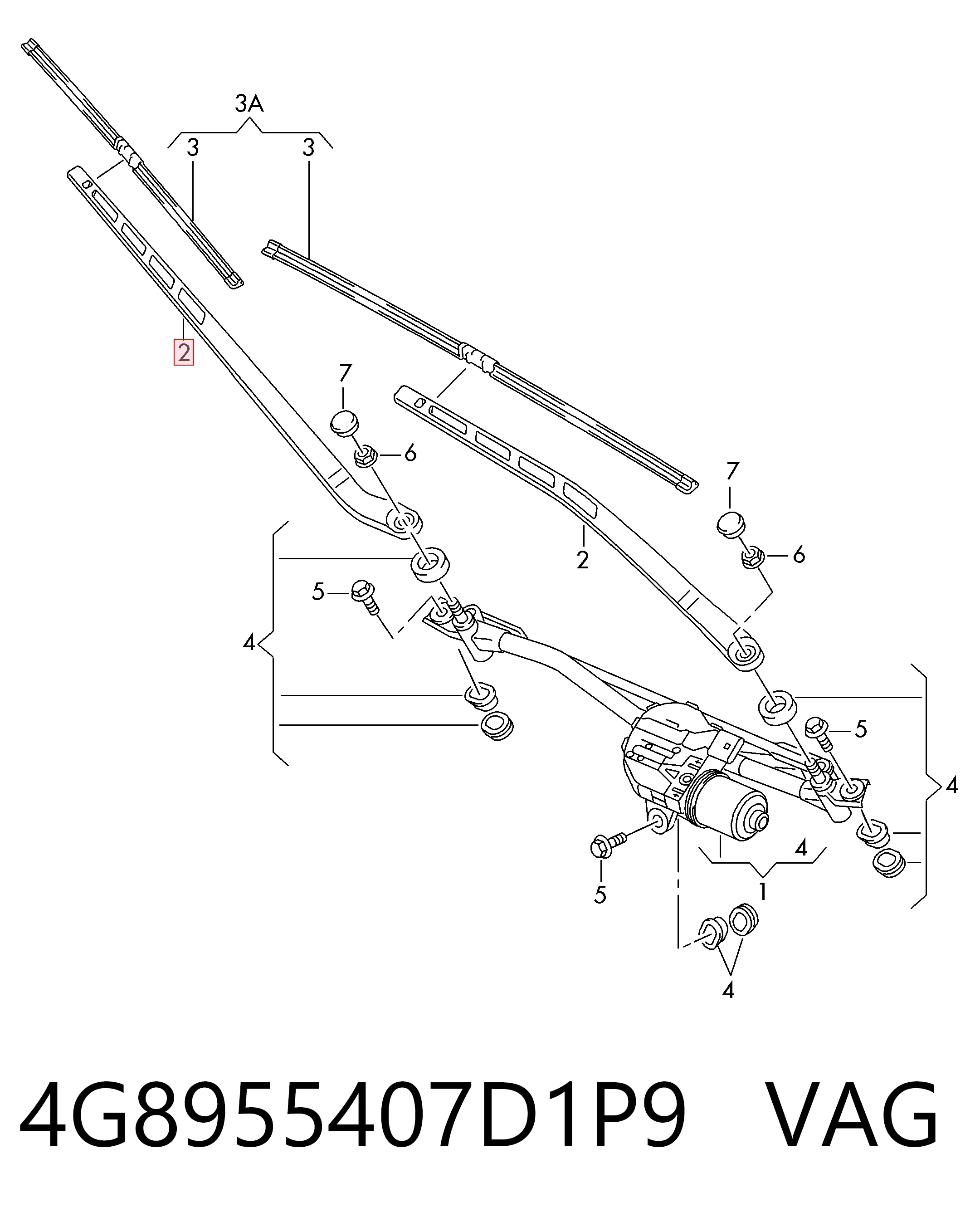 Brazo del limpiaparabrisas lavado de parabrisas para Audi A6 C7 4G2, 4GC