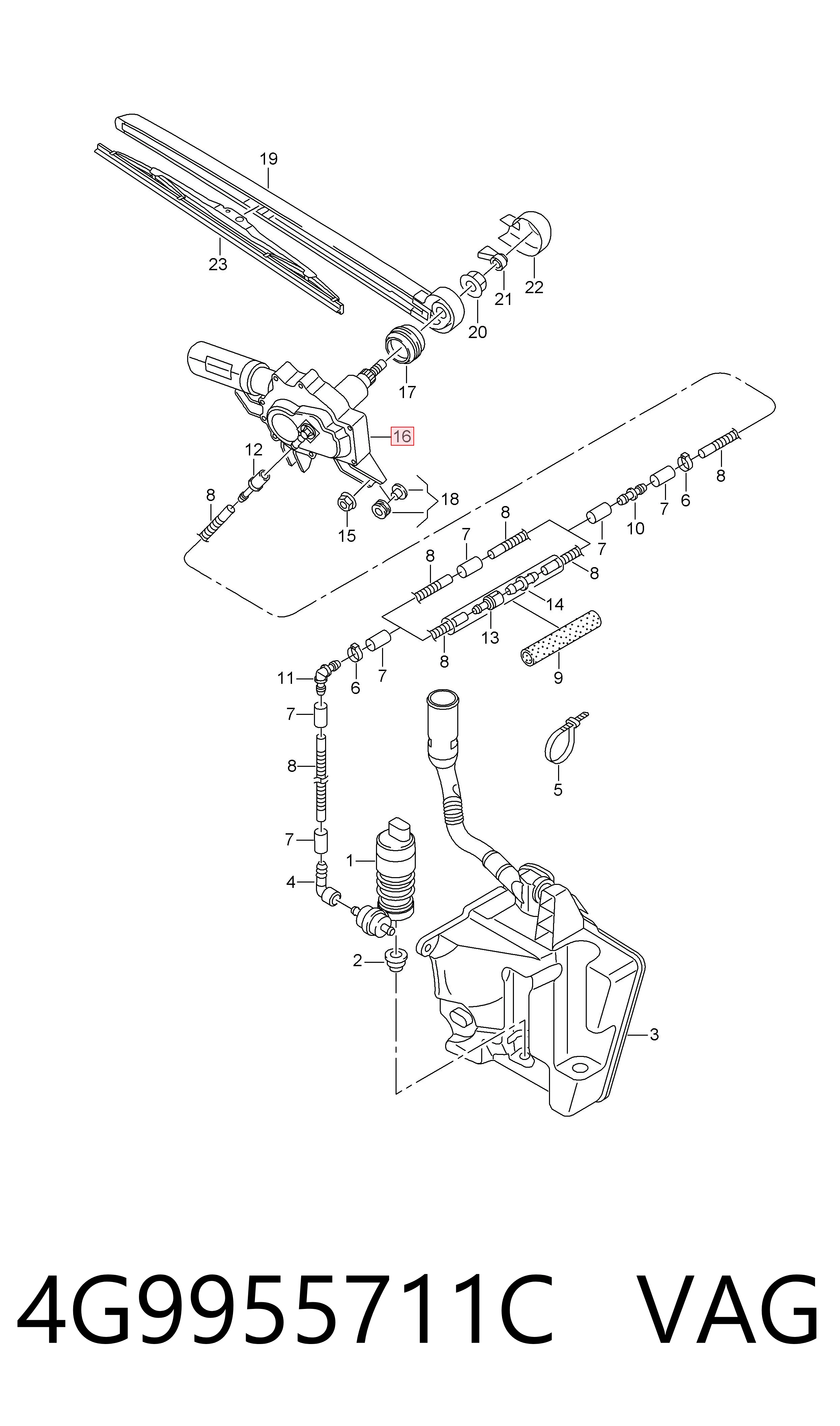 Motor del limpiaparabrisas trasero VAG 4G9955711C precio, desde 85,67 EUR