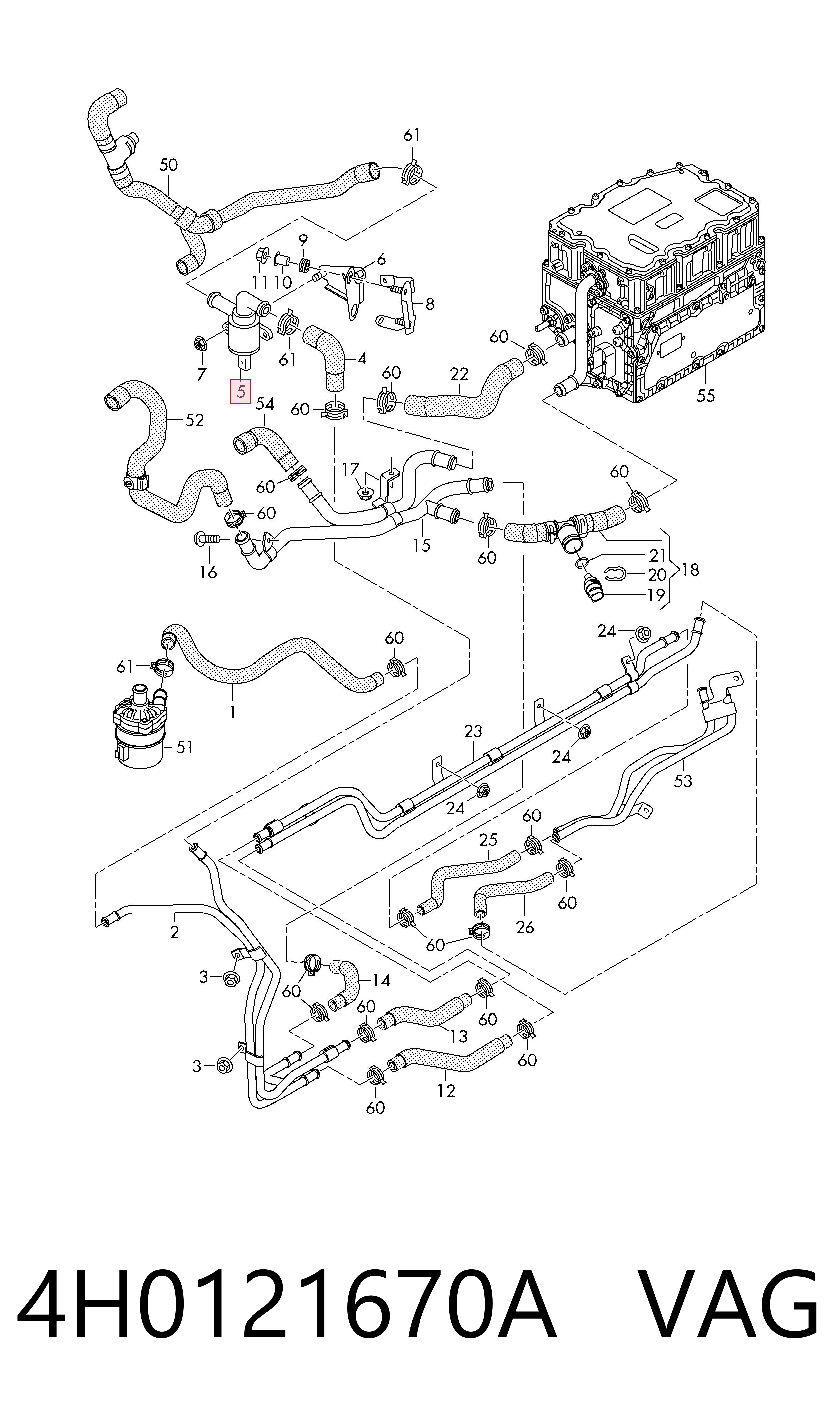 4H0121670A VAG Válvula de control de líquido refrigerante