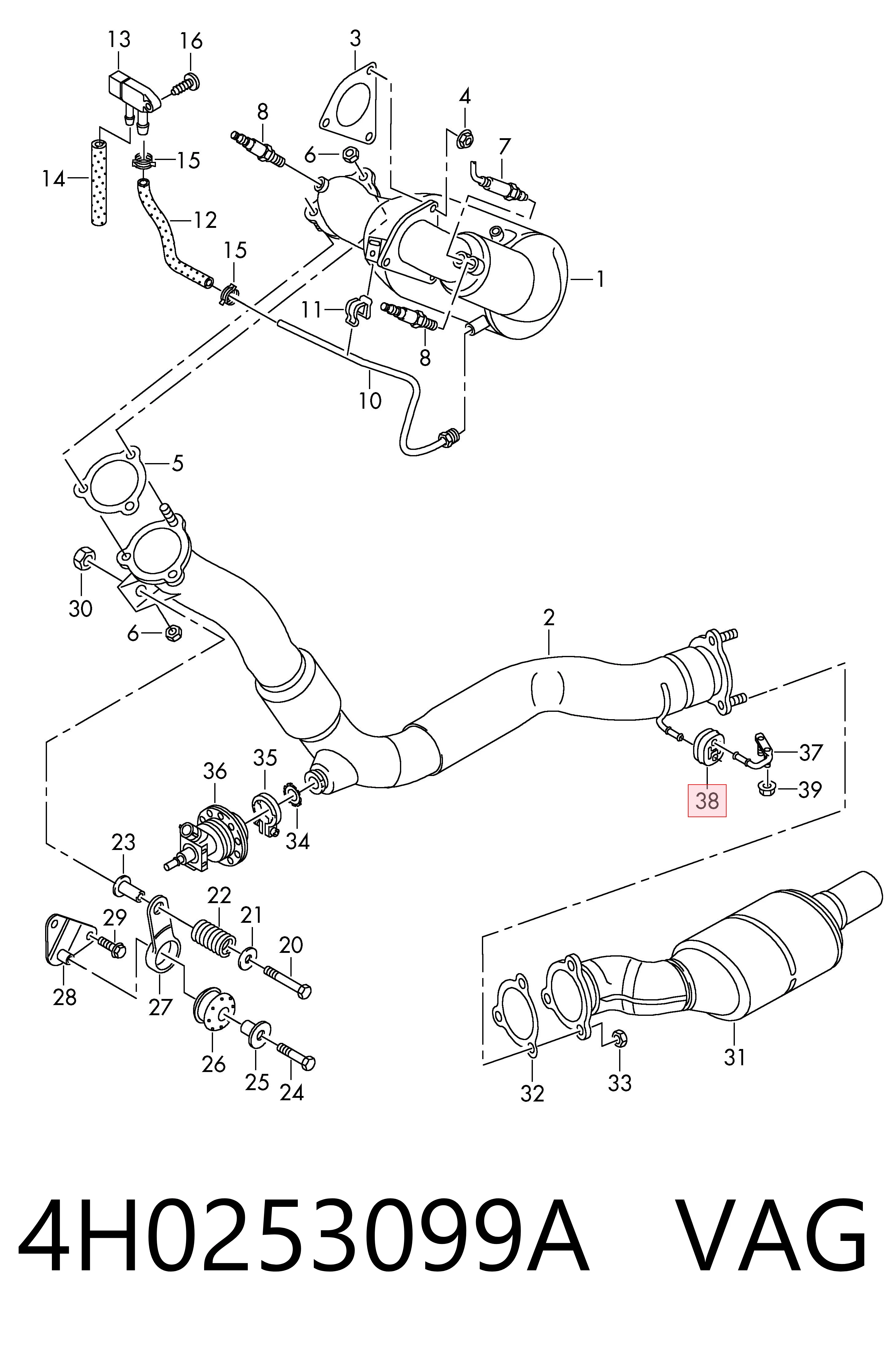 4H0253099A VAG Soporte de escape