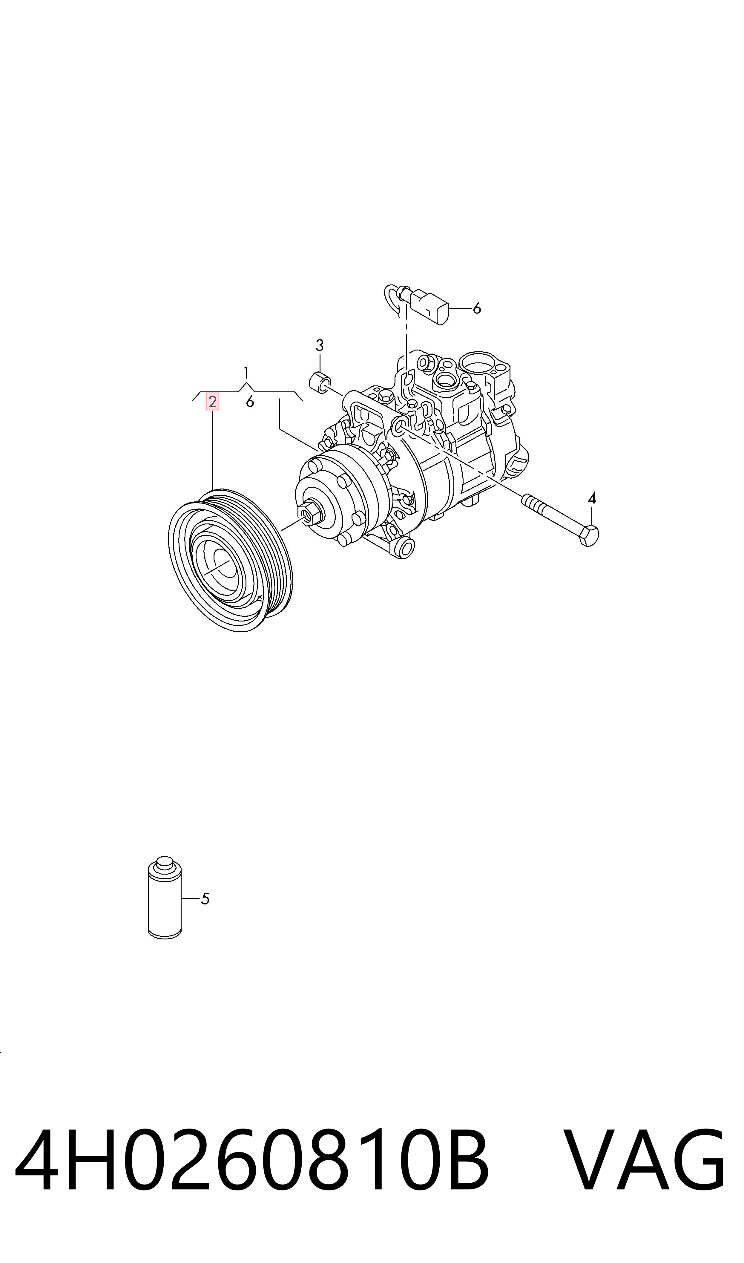 4H0260810B VAG Polea del compresor de aire acondicionado
