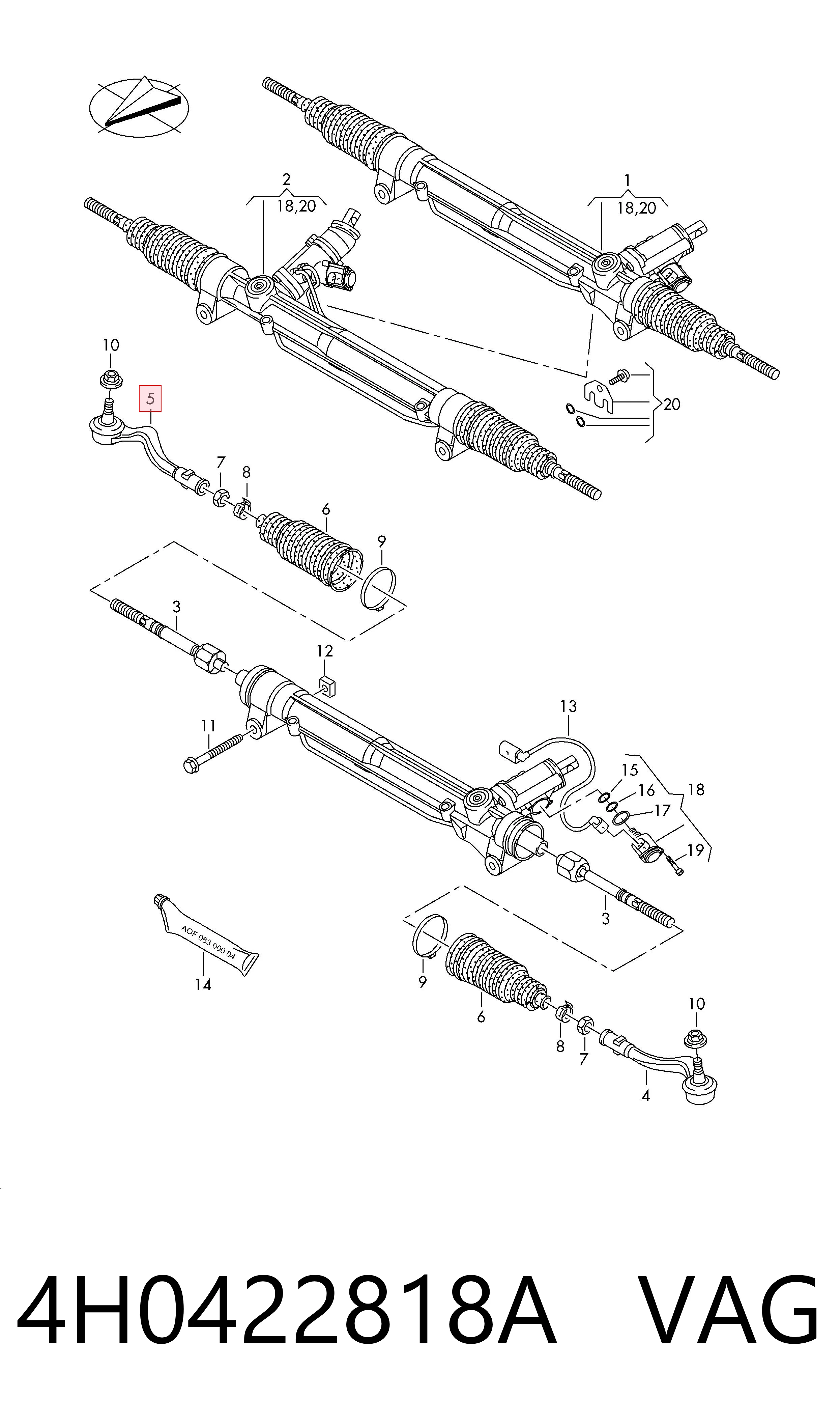 Rótula barra de dirección para Audi A8 4H2, 4H8, 4HC, 4HL