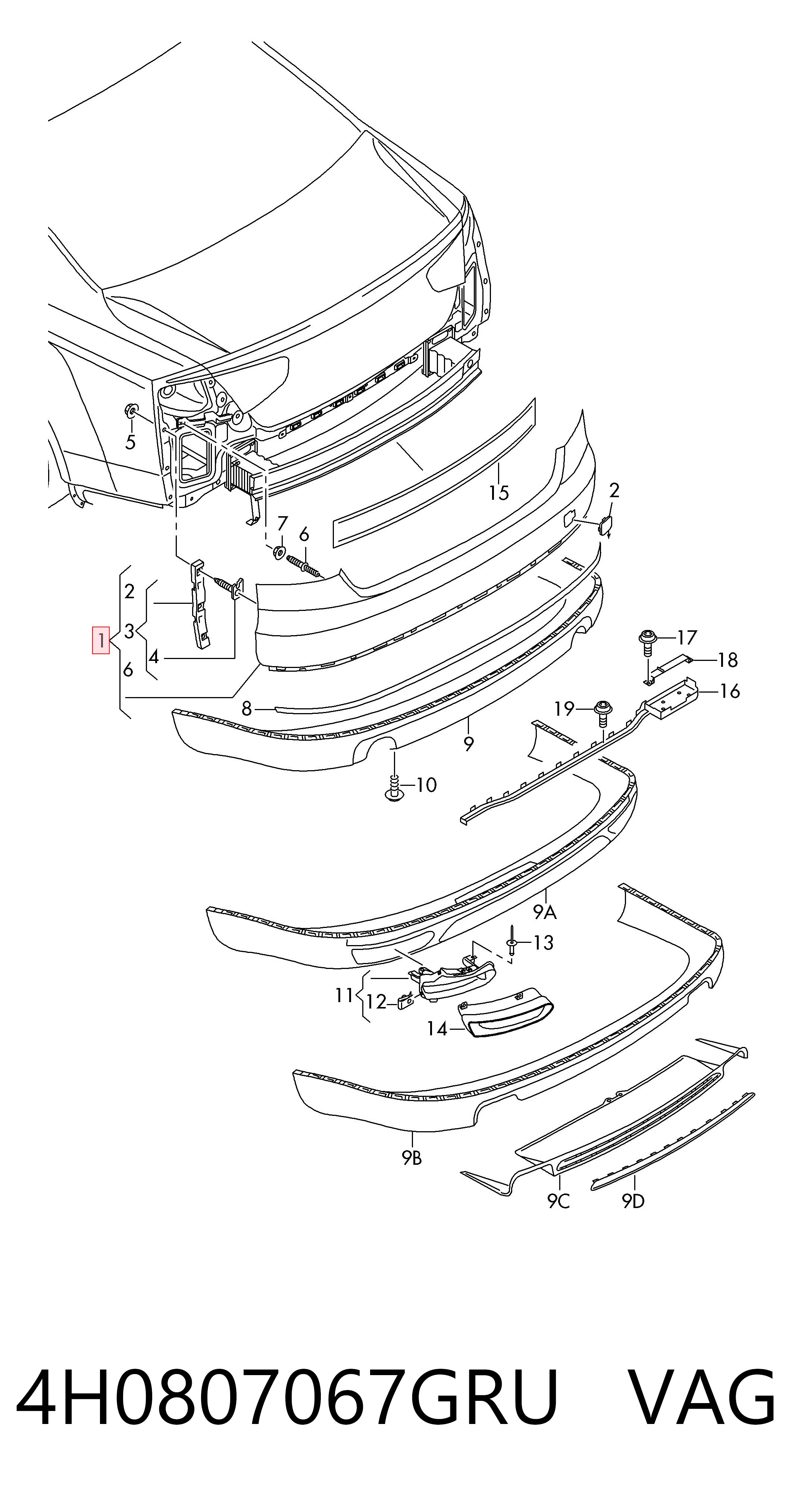 Comprar Parachoques trasero Audi A8  4H2, 4H8, 4HC, 4HL a bajo precio
