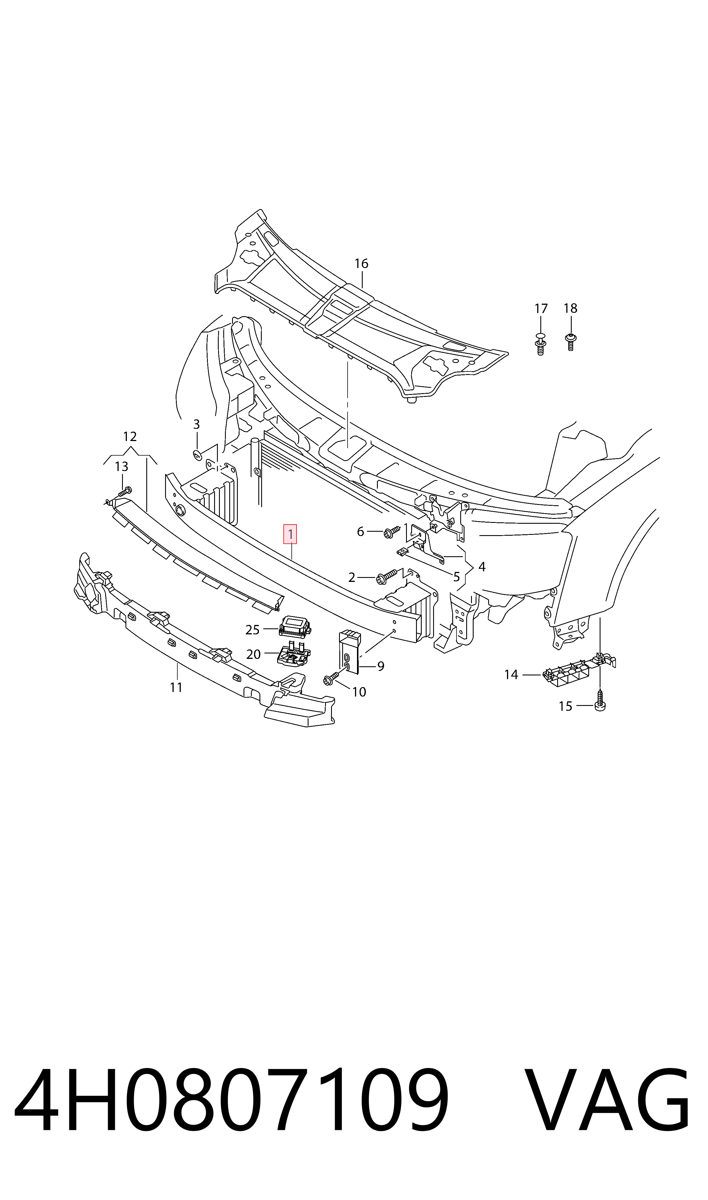 Comprar Refuerzo de parachoques delantero Audi A8  4H2, 4H8, 4HC, 4HL a bajo precio