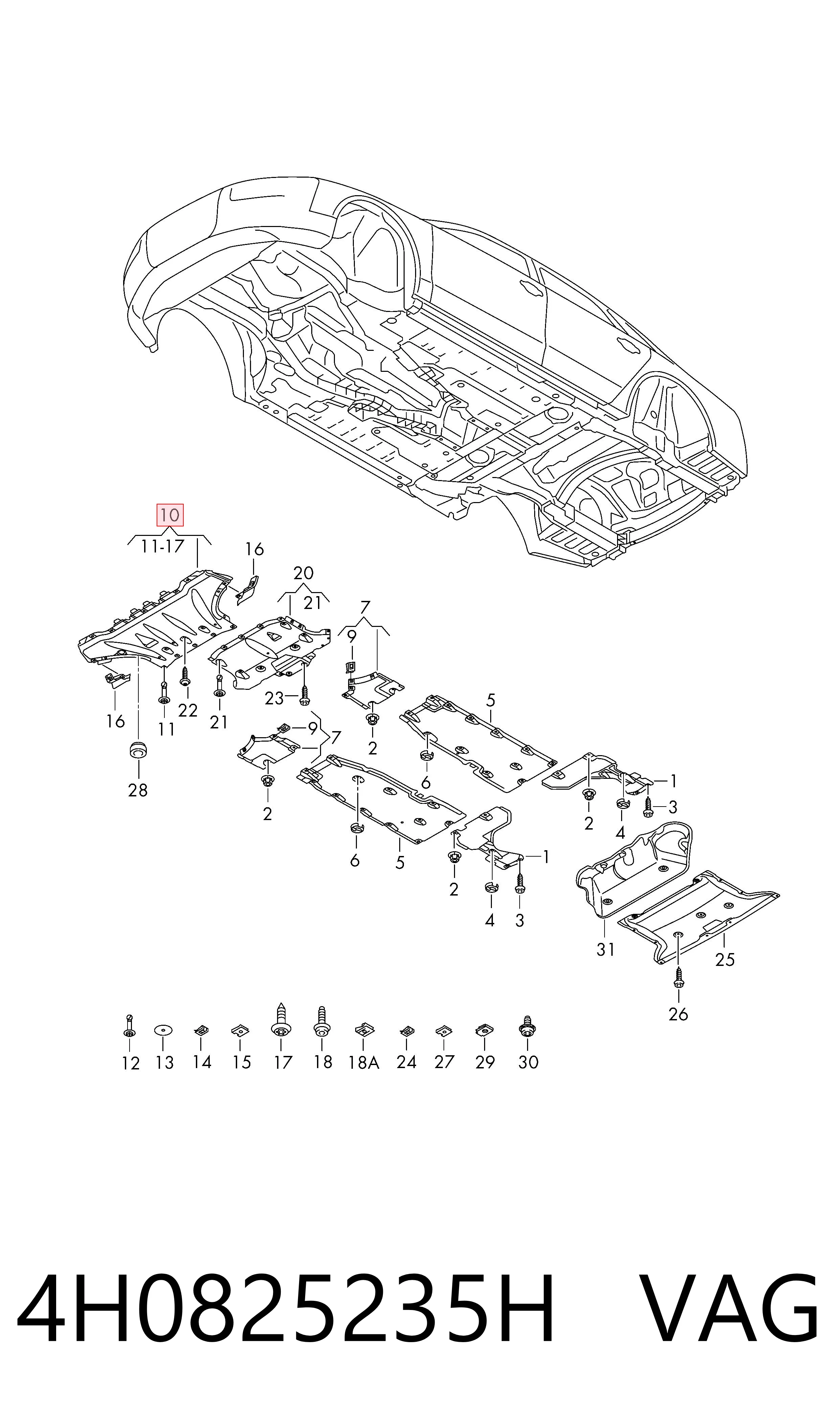 Comprar Protección de cárter Audi A8  4H2, 4H8, 4HC, 4HL a bajo precio