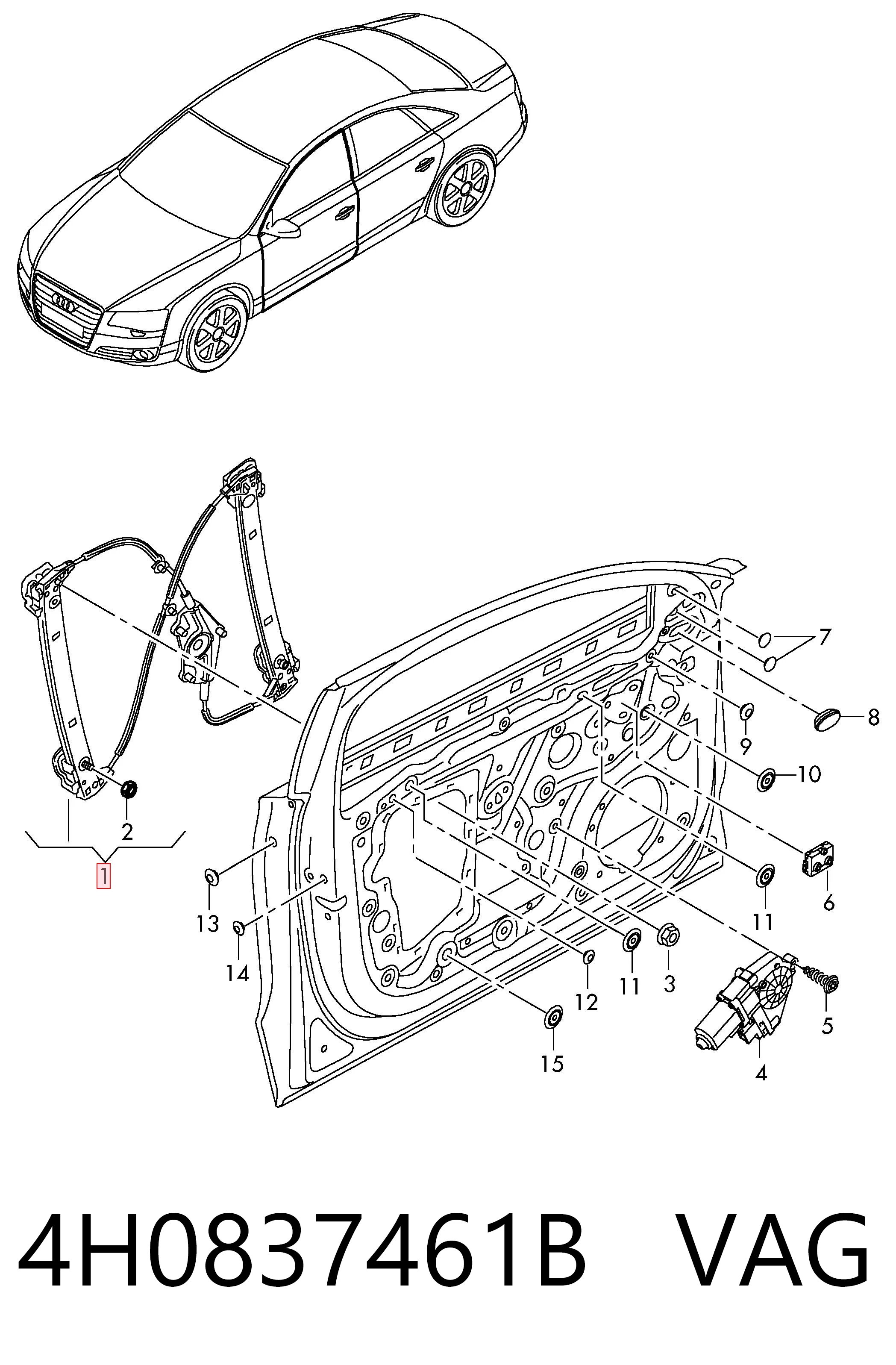 Elevalunas Audi A8  (2009-2013)
