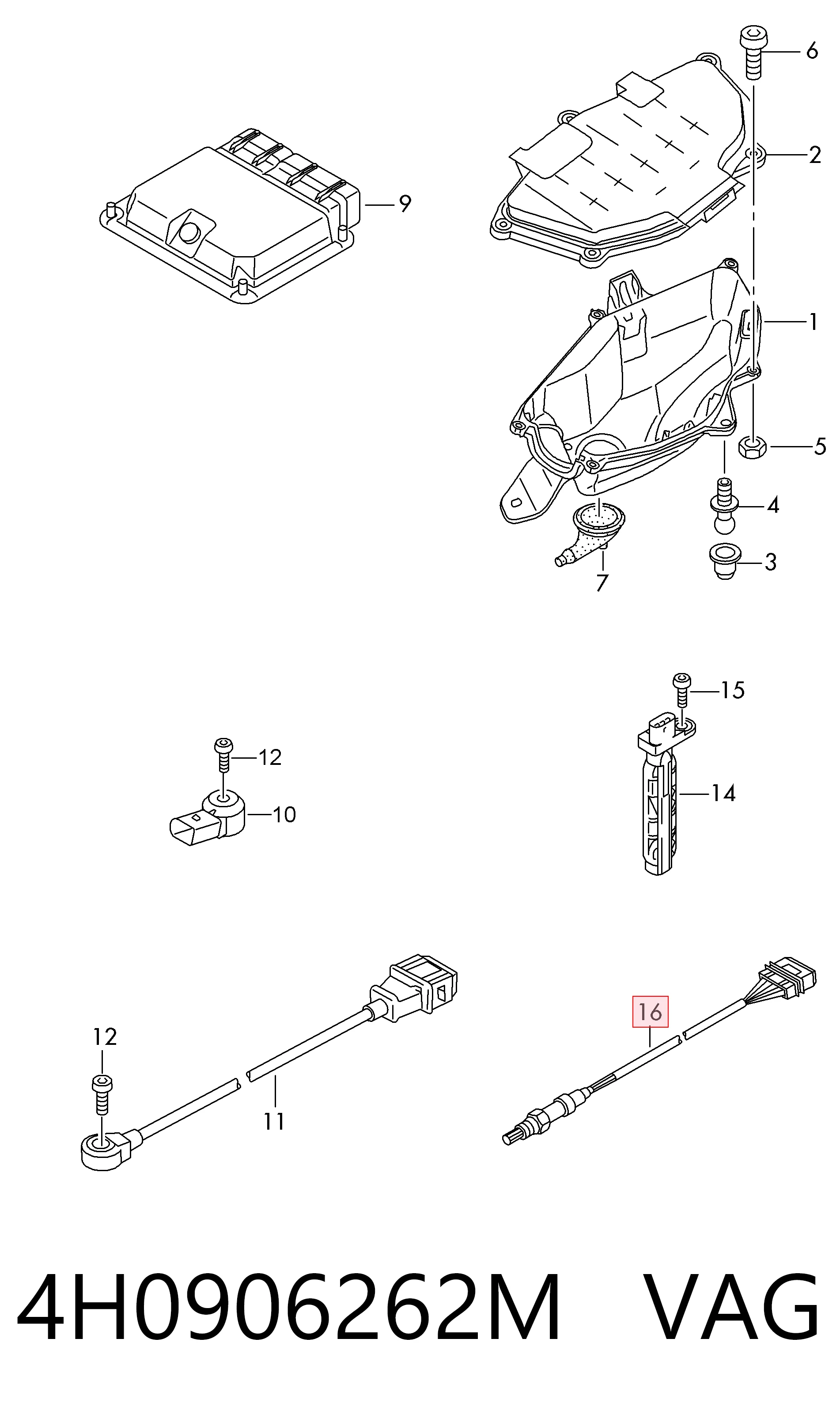 Sonda lambda, sensor de oxígeno después del catalizador izquierdo VAG 4H0906262M precio, desde 130,68 EUR