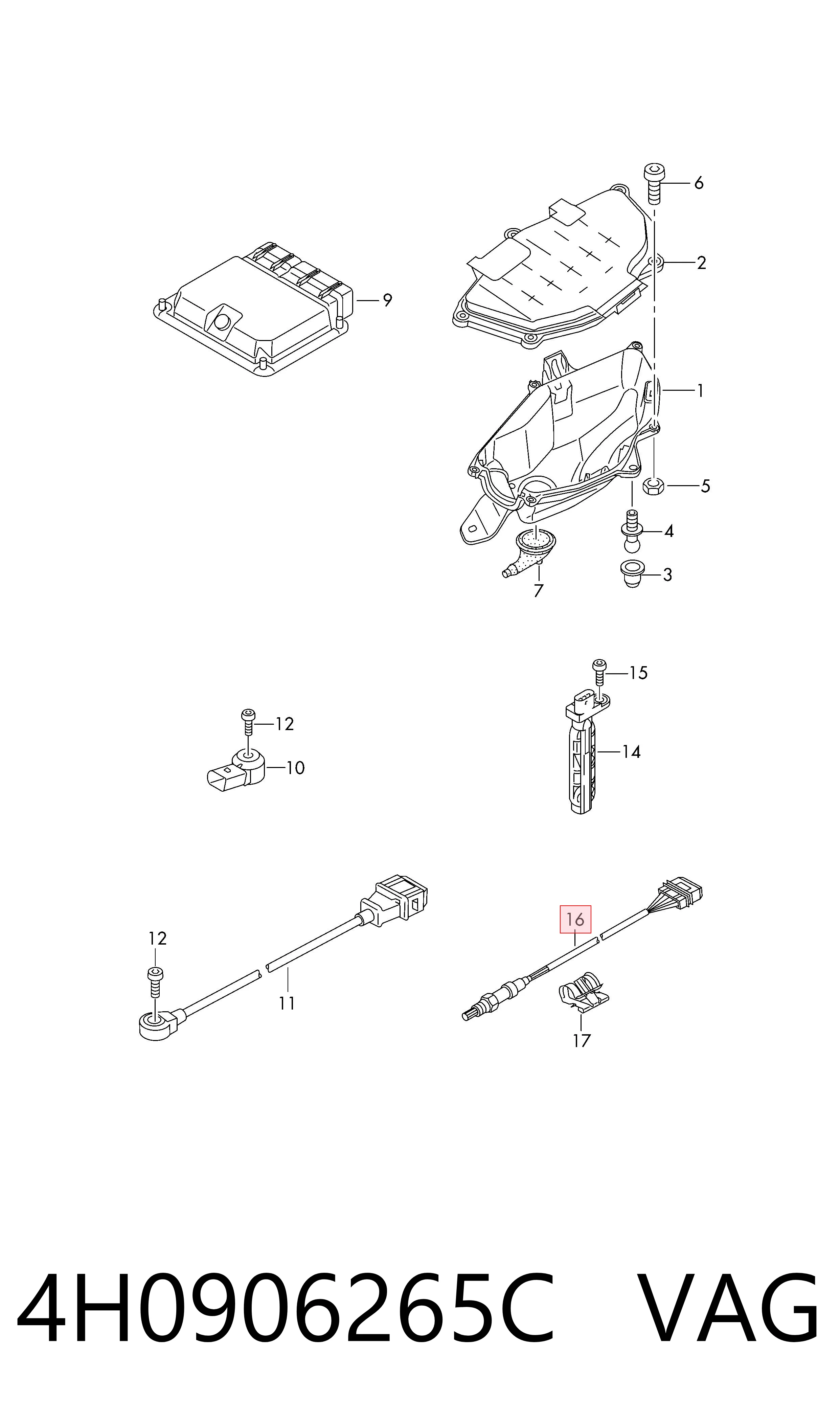 4H0906265C VAG Sonda lambda, sensor de oxígeno después del catalizador izquierdo